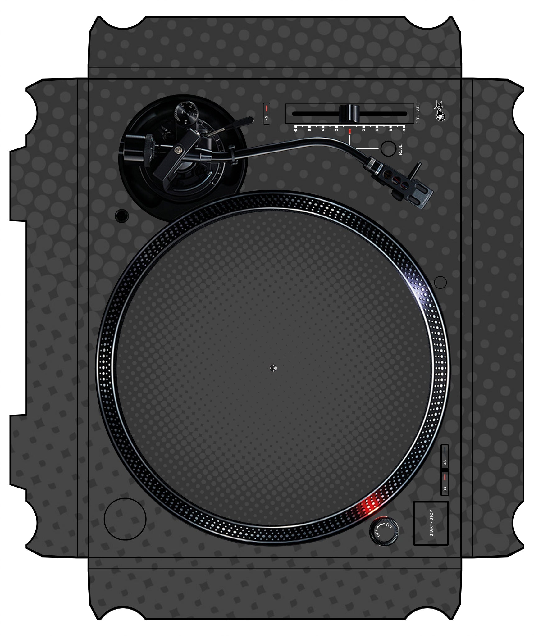 Technics 1200 / 1210 MK7 VERTICAL Skin Gradienter Grey