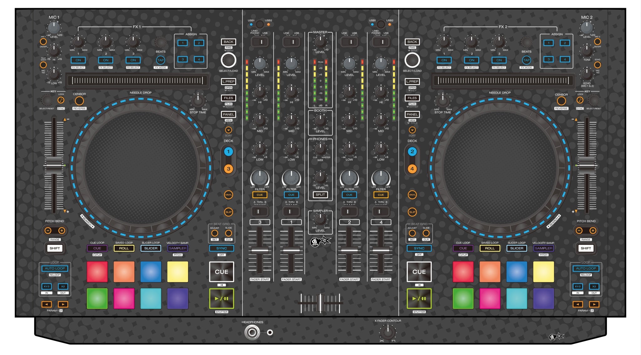 Denon DJ MC 7000 Skin Gradienter Grey