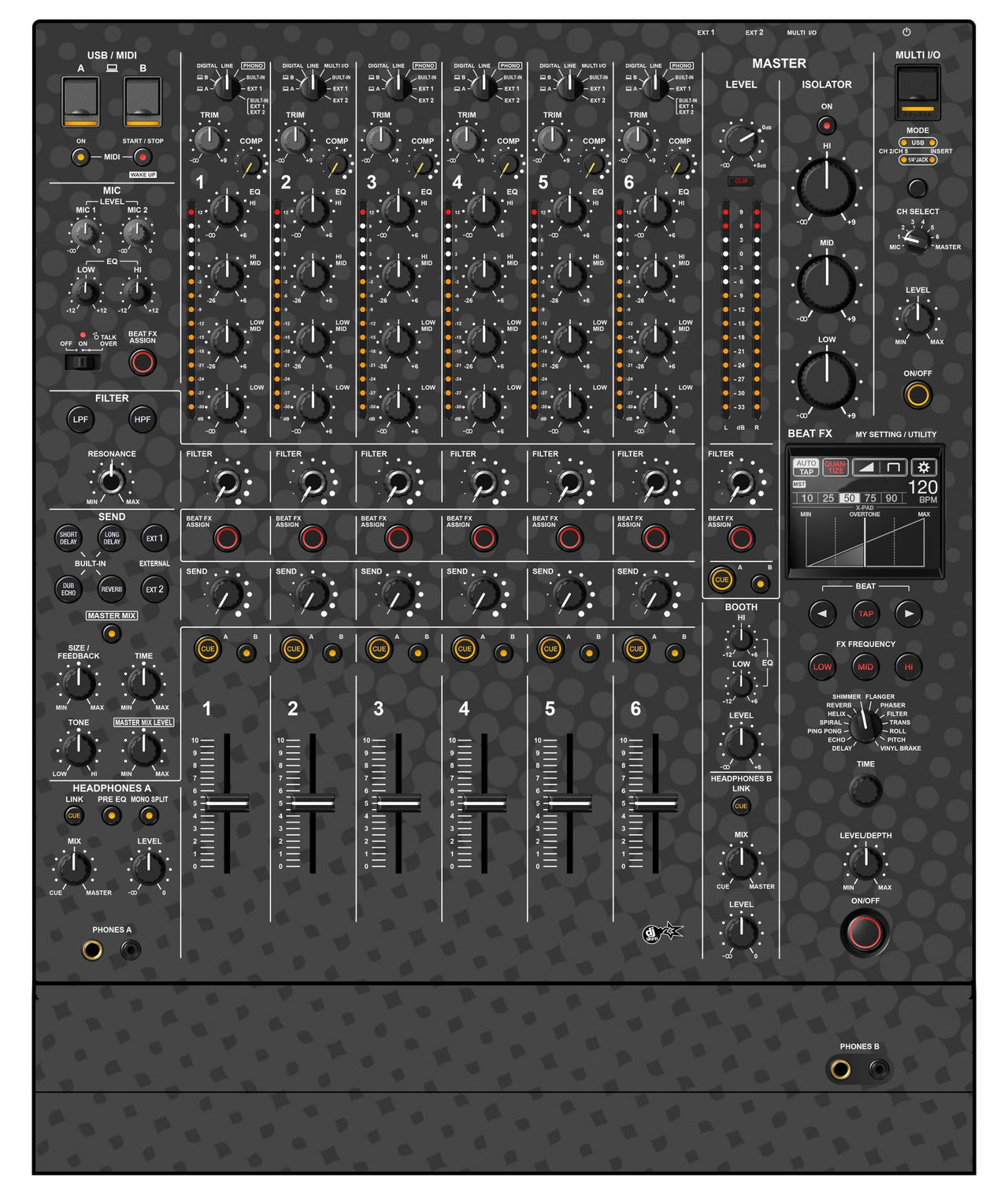 Pioneer DJ DJM V10 LF Skin Gradienter Grey