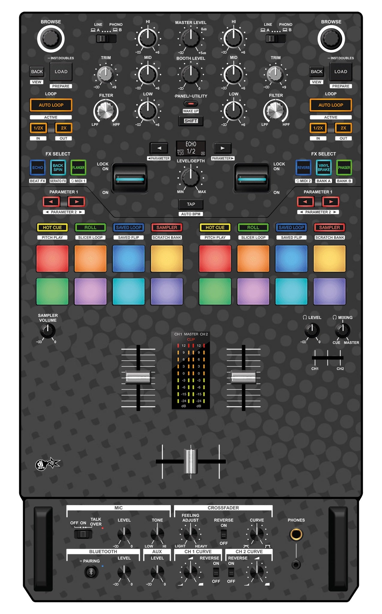 Pioneer DJ DJM S7 Skin Gradienter Grey