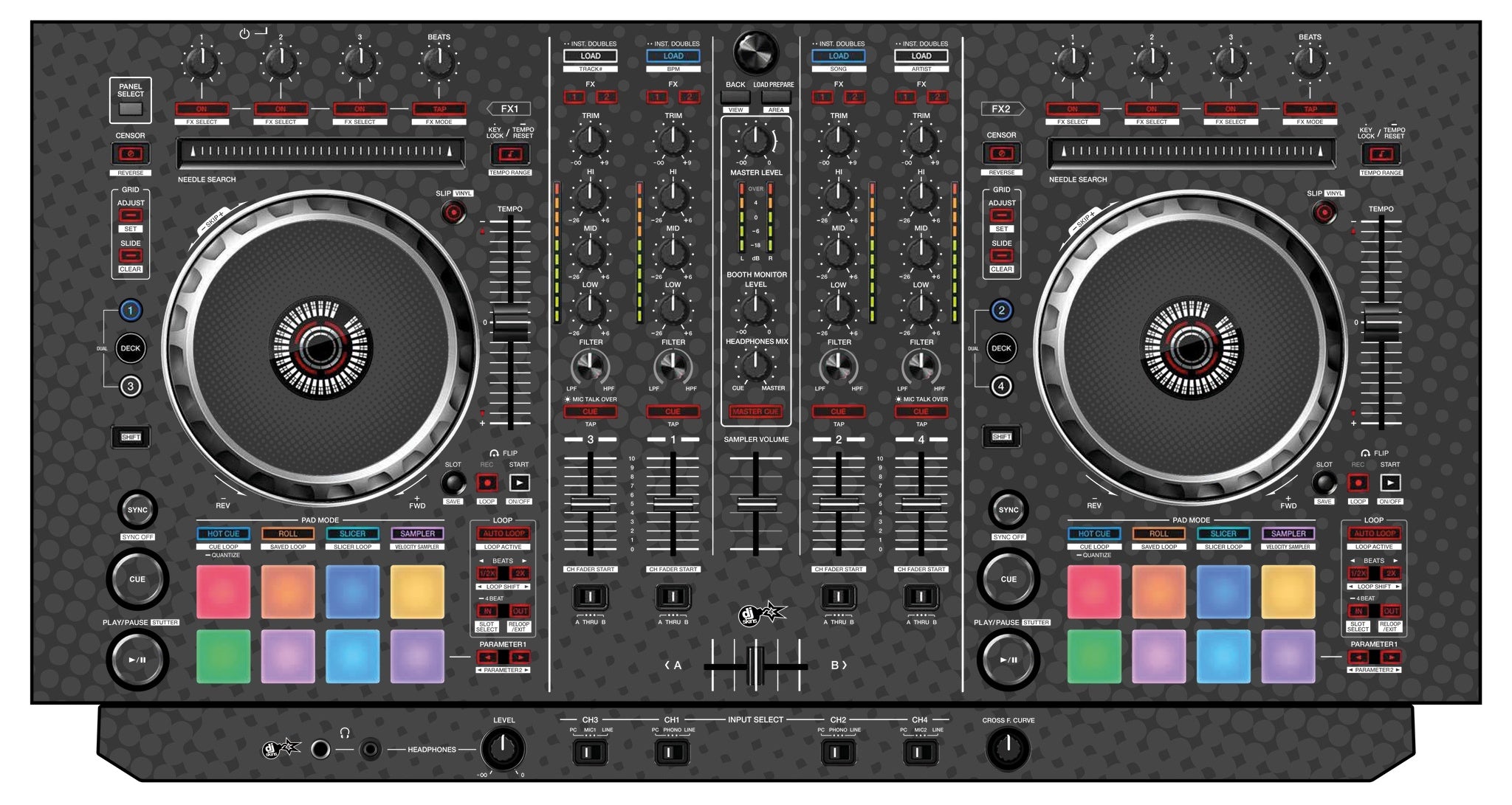 Pioneer DJ DDJ SX 2 Skin Gradienter Grey