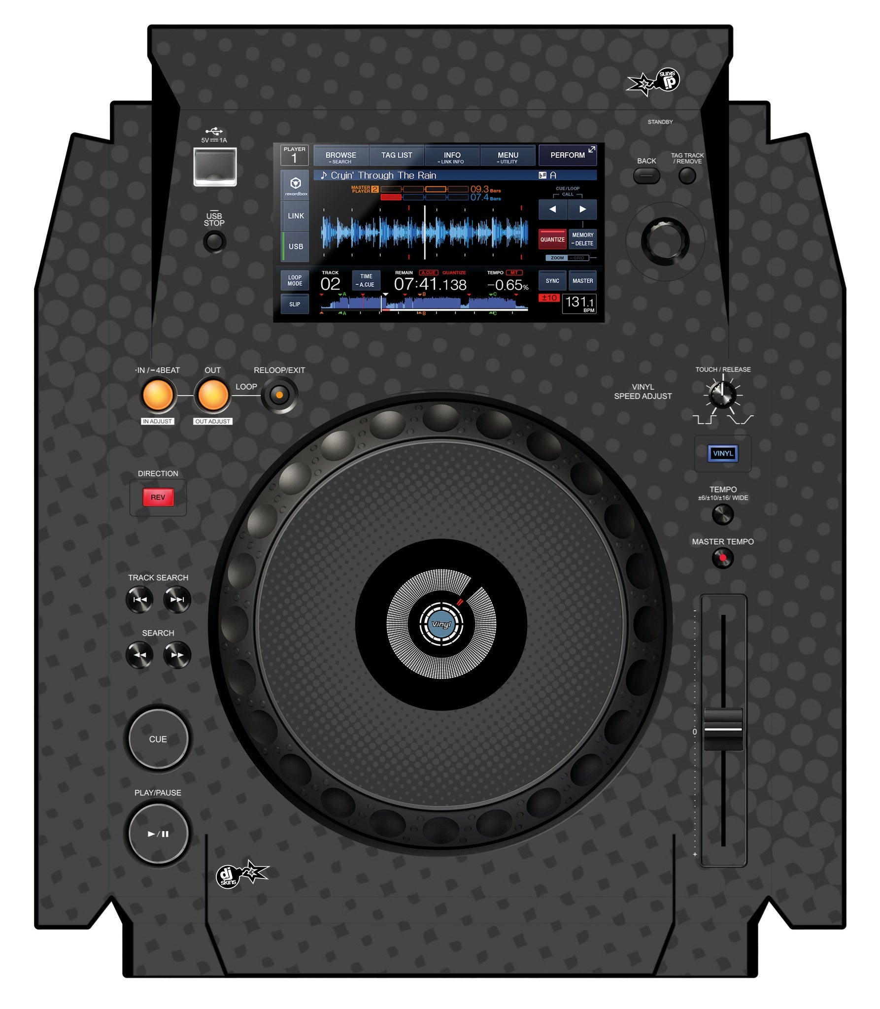 Pioneer DJ XDJ 1000 Skin Gradienter Grey