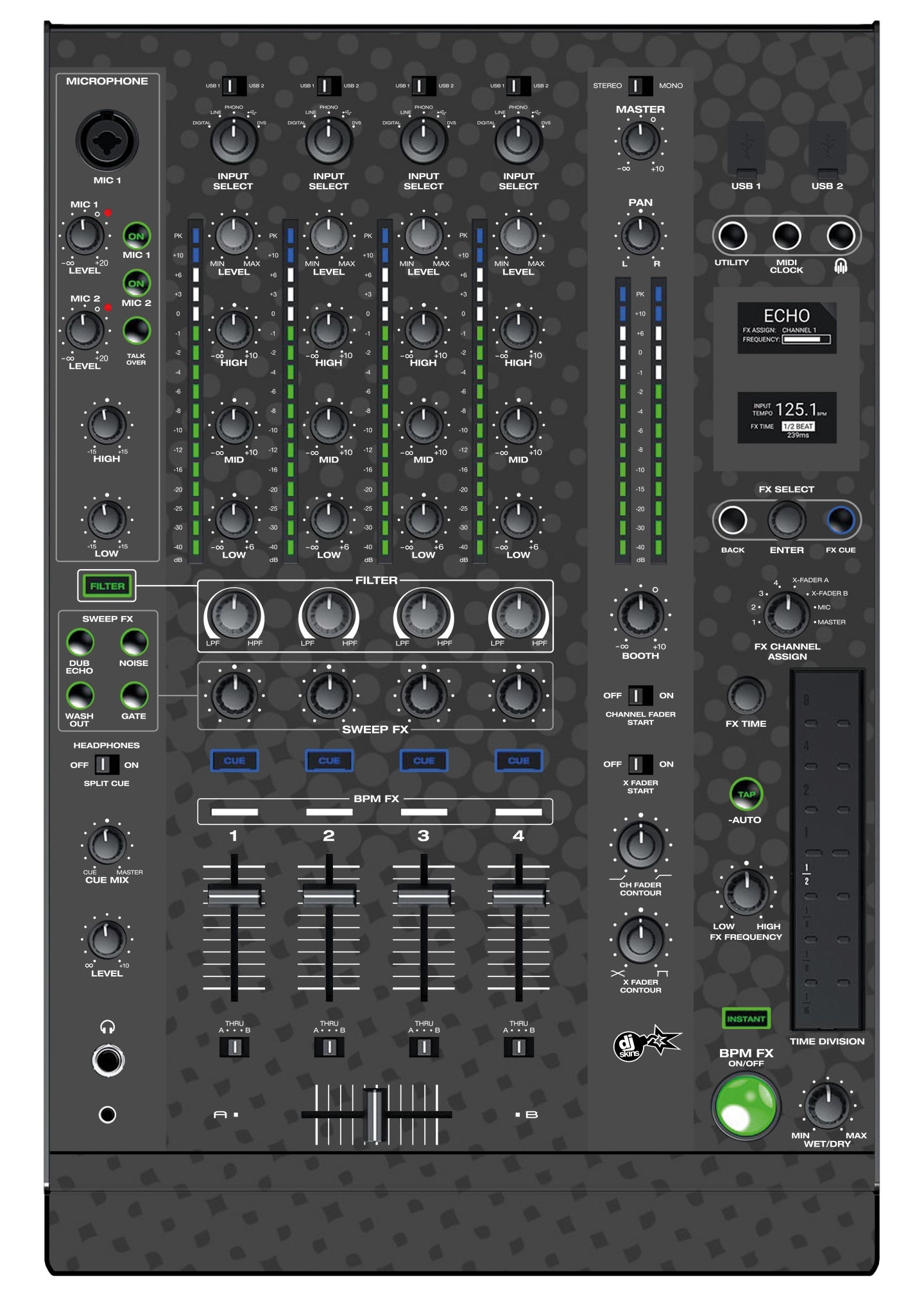 Denon DJ X 1800 Skin Gradienter Grey