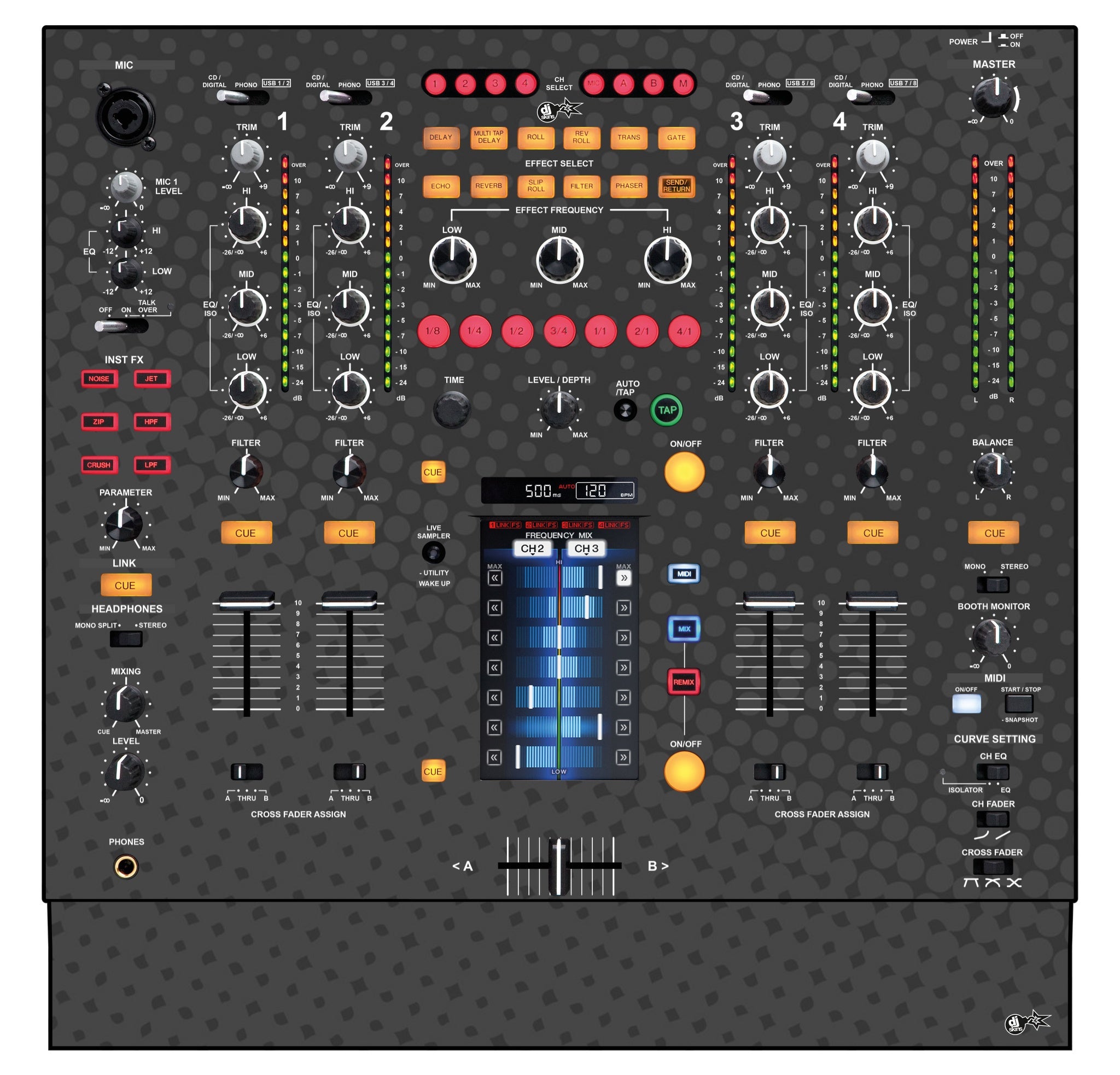 Pioneer DJ DJM 2000 Skin Gradienter Grey