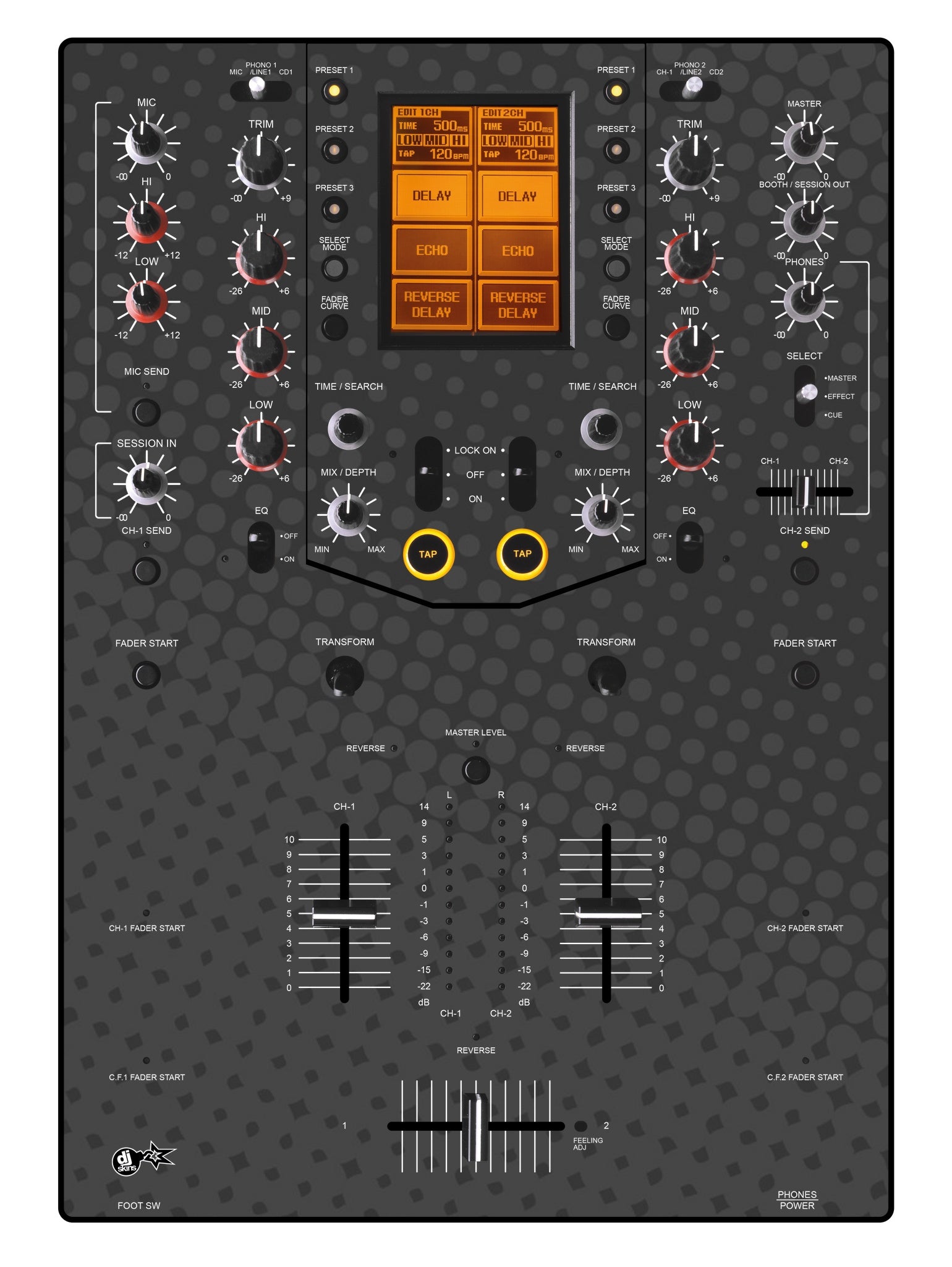 Pioneer DJ DJM 909 Skin Gradienter Grey