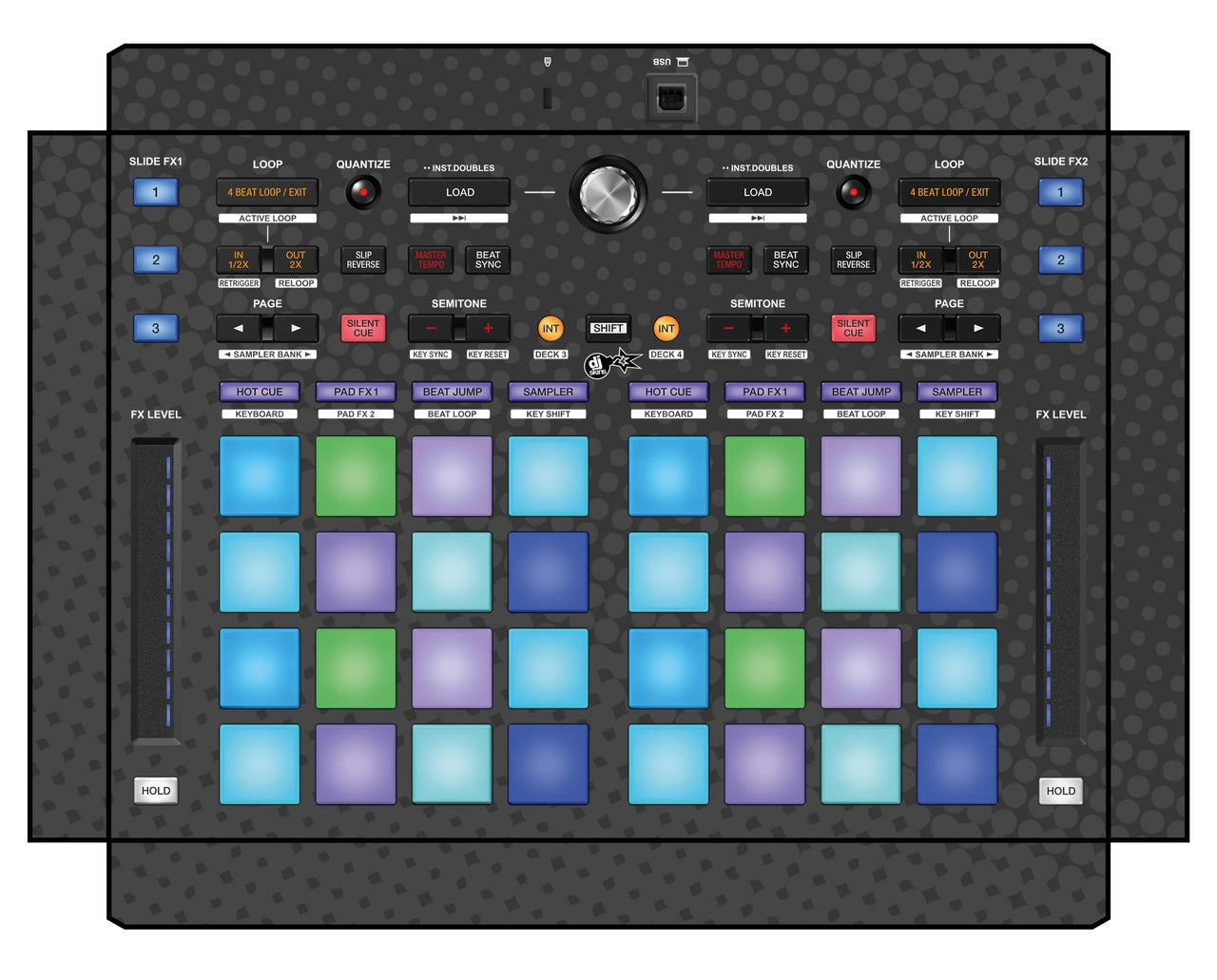 Pioneer DJ DDJ XP 1 Skin Gradienter Grey