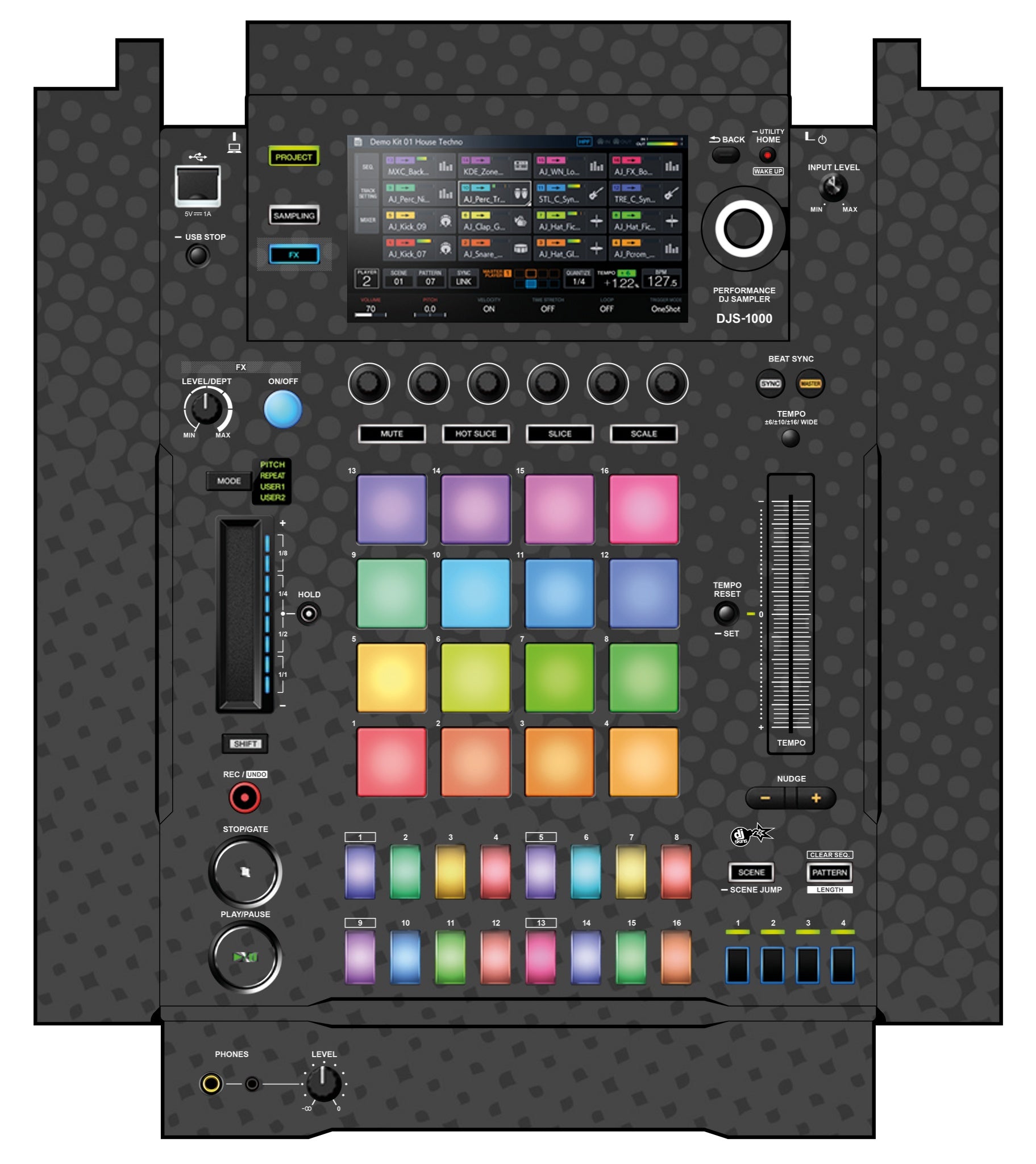 Pioneer DJ DJS 1000 Skin Gradienter Grey