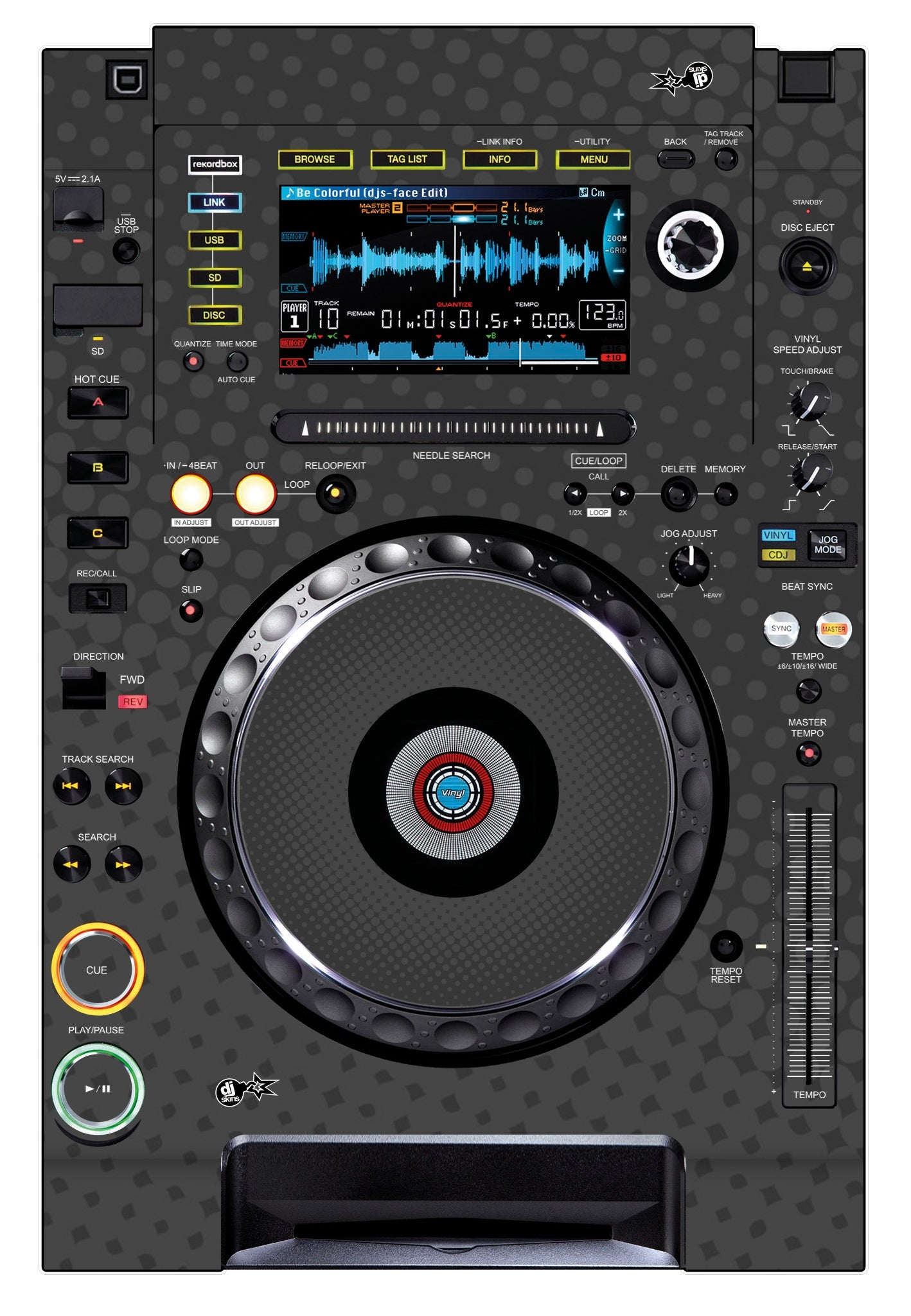 Pioneer DJ CDJ 2000 NEXUS Skin Gradienter Grey