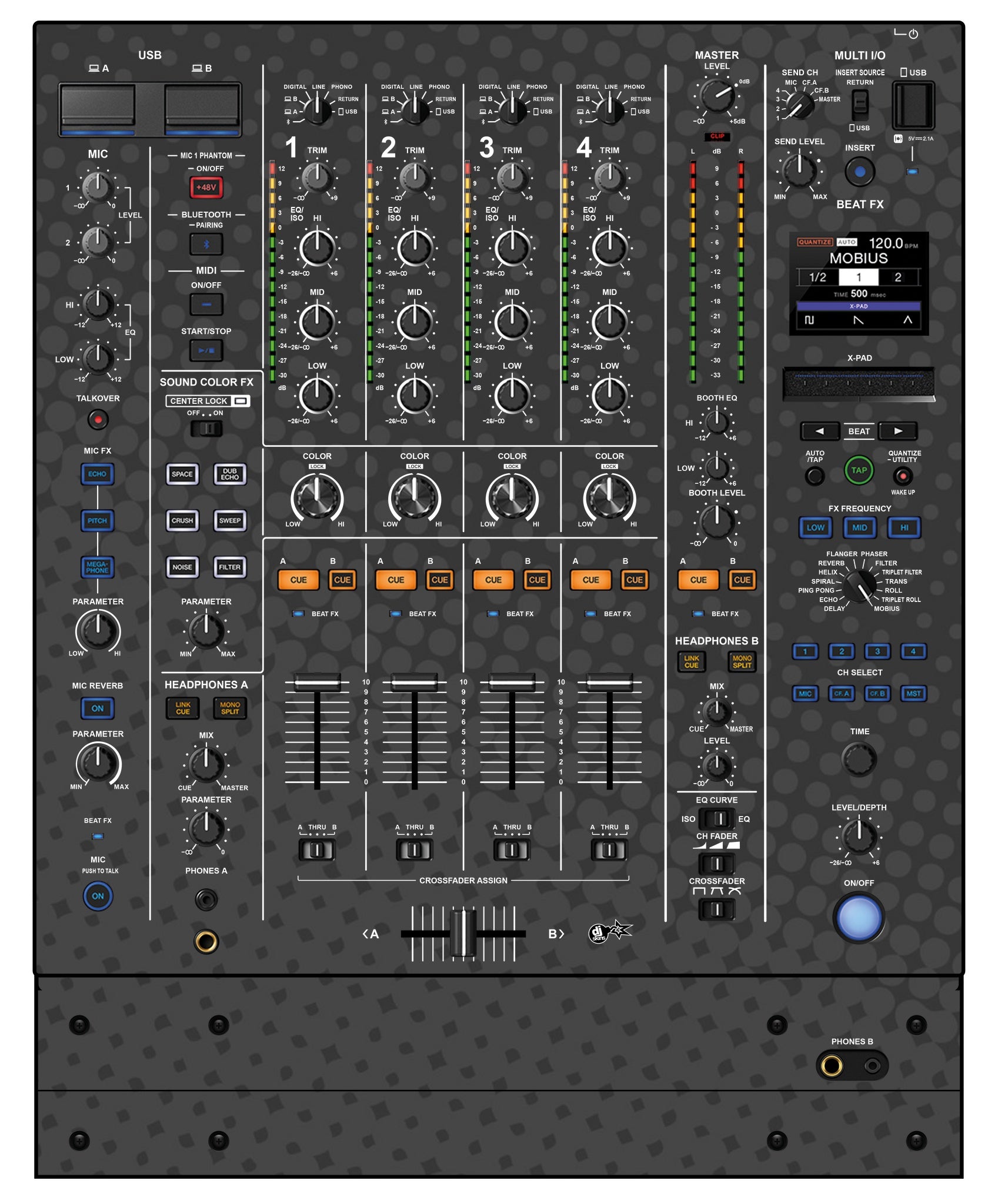 Pioneer DJ DJM A9 Skin Gradienter Grey