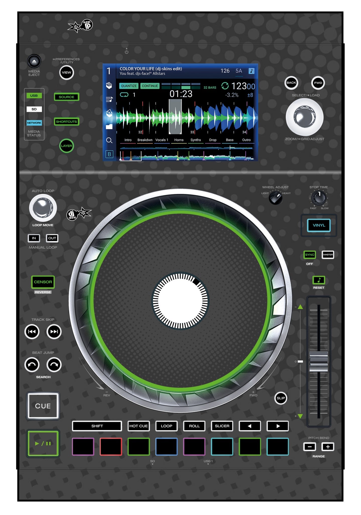 Denon DJ SC 5000 Skin Gradienter Grey