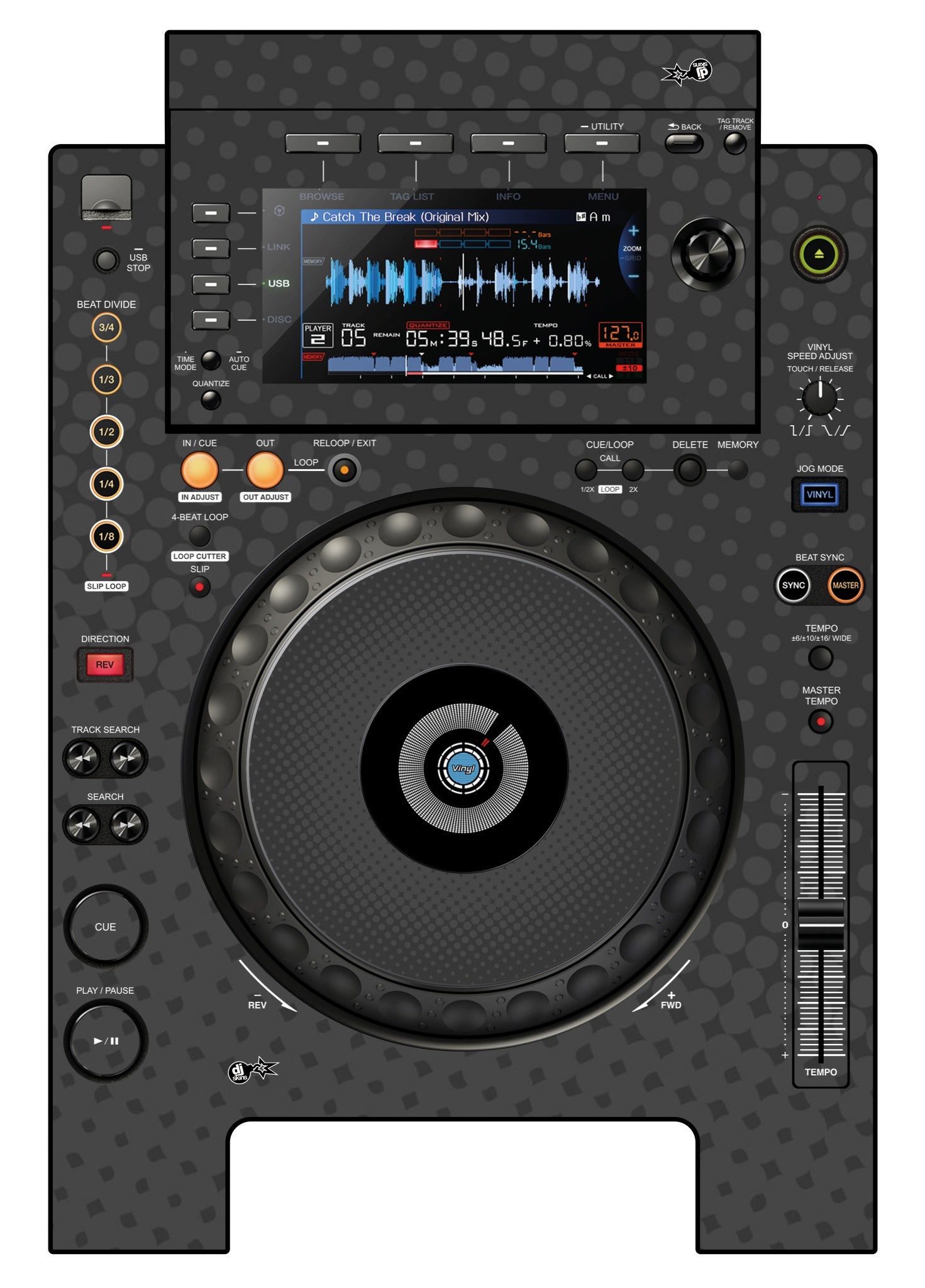 Pioneer DJ CDJ 900 NEXUS Skin Gradienter Grey