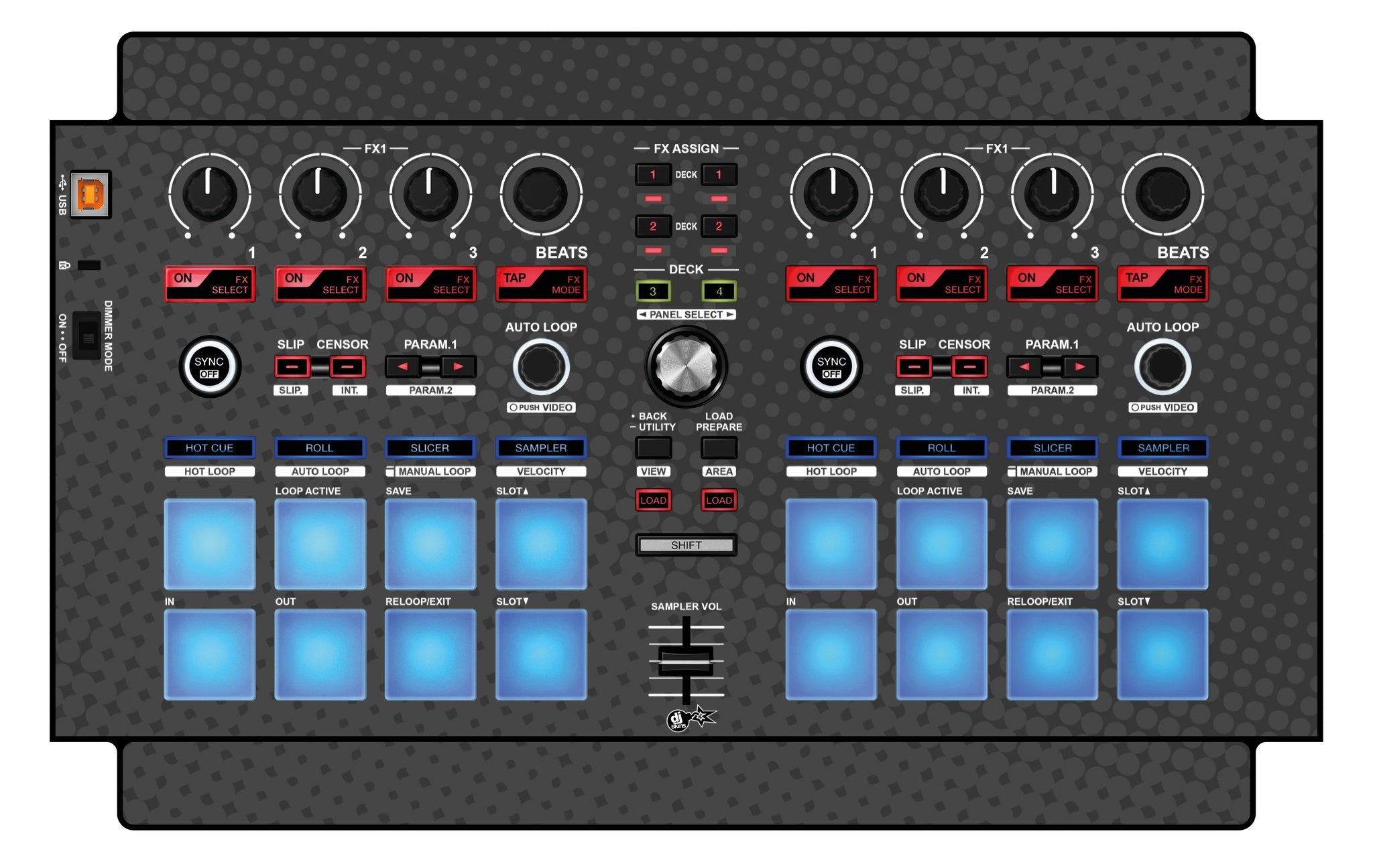 Pioneer DJ DDJ SP 1 Skin Gradienter Grey