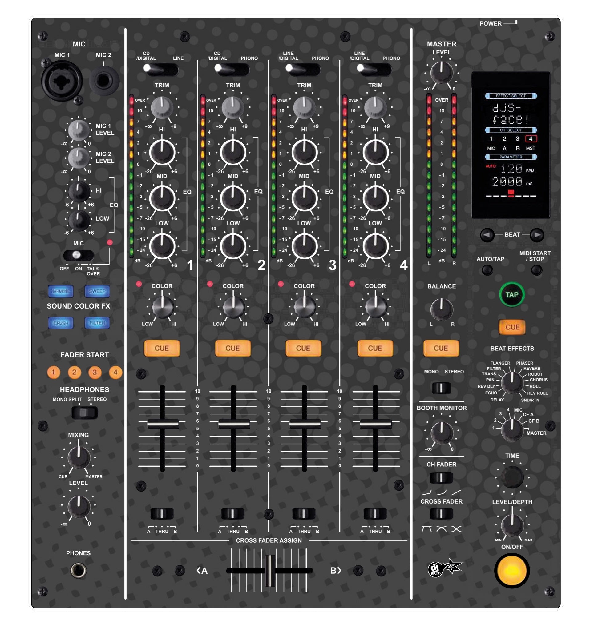 Pioneer DJ DJM 800 Skin Gradienter Grey