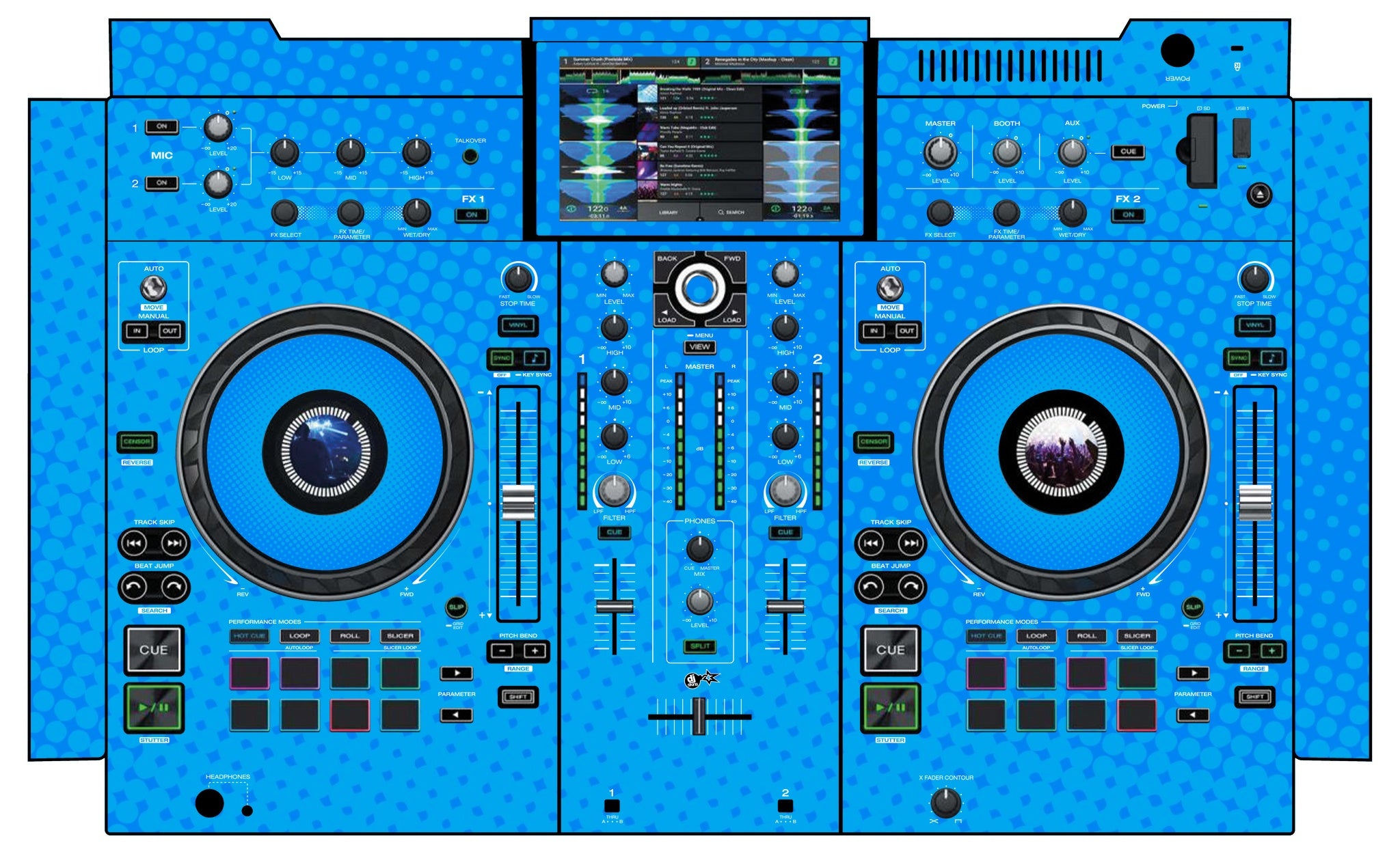 Denon DJ PRIME 2 Skin Gradienter Blue Light