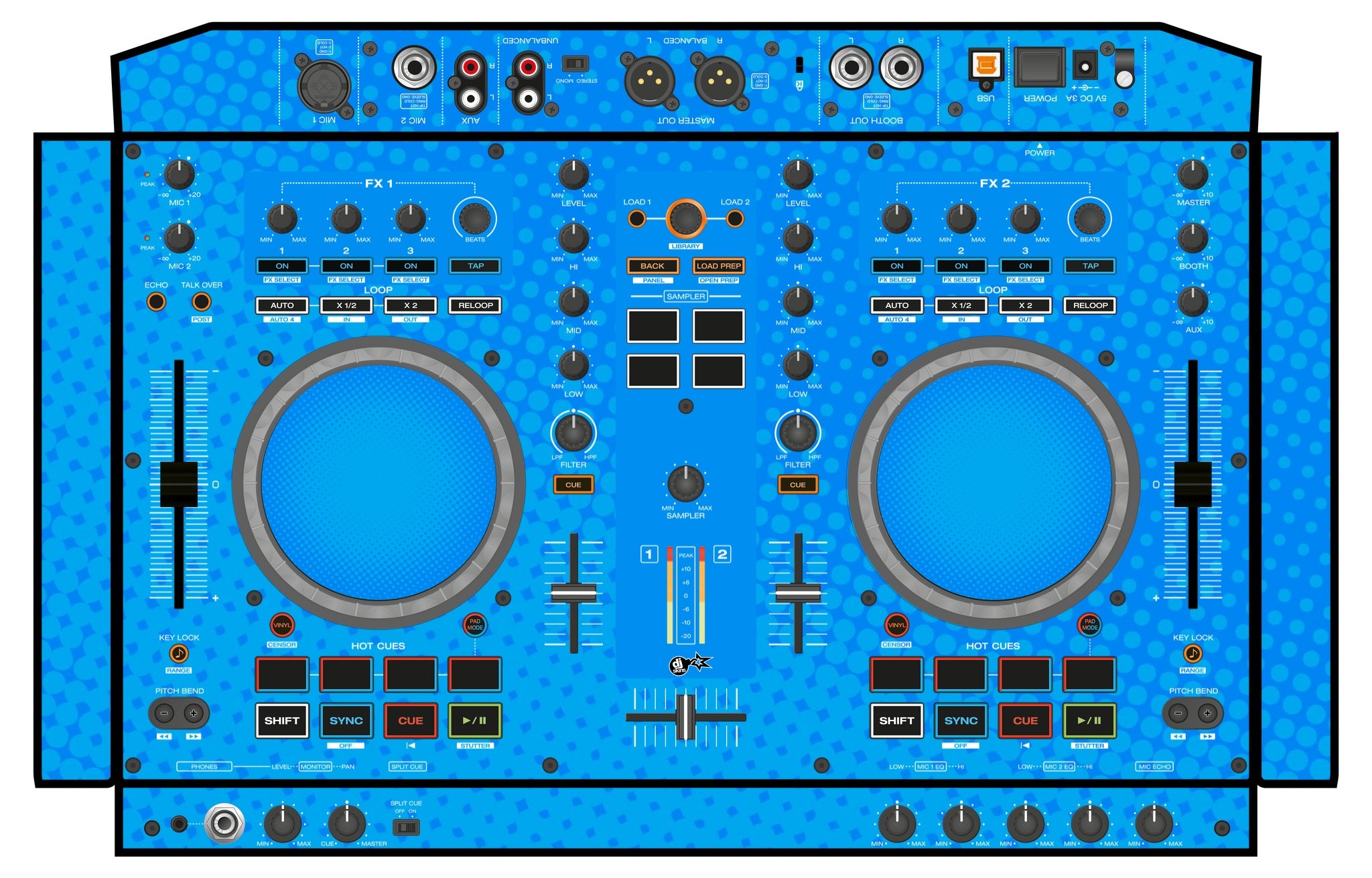 Denon DJ MC 4000 Skin Gradienter Blue Light