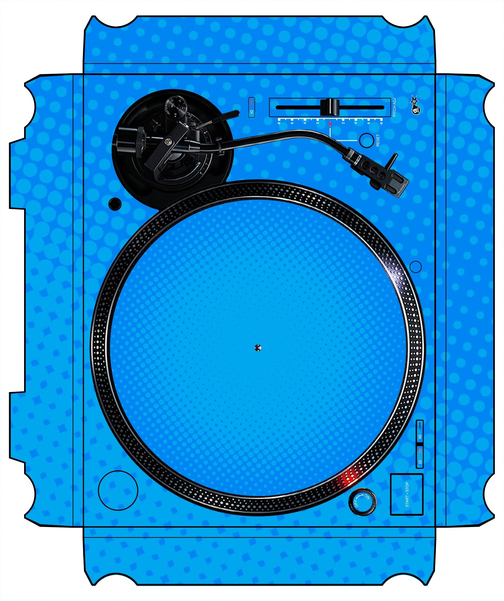 Technics 1200 / 1210 MK7 VERTICAL Skin Gradienter Blue Light