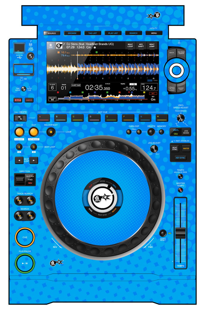 Pioneer DJ CDJ 3000 Skin Gradienter Blue Light