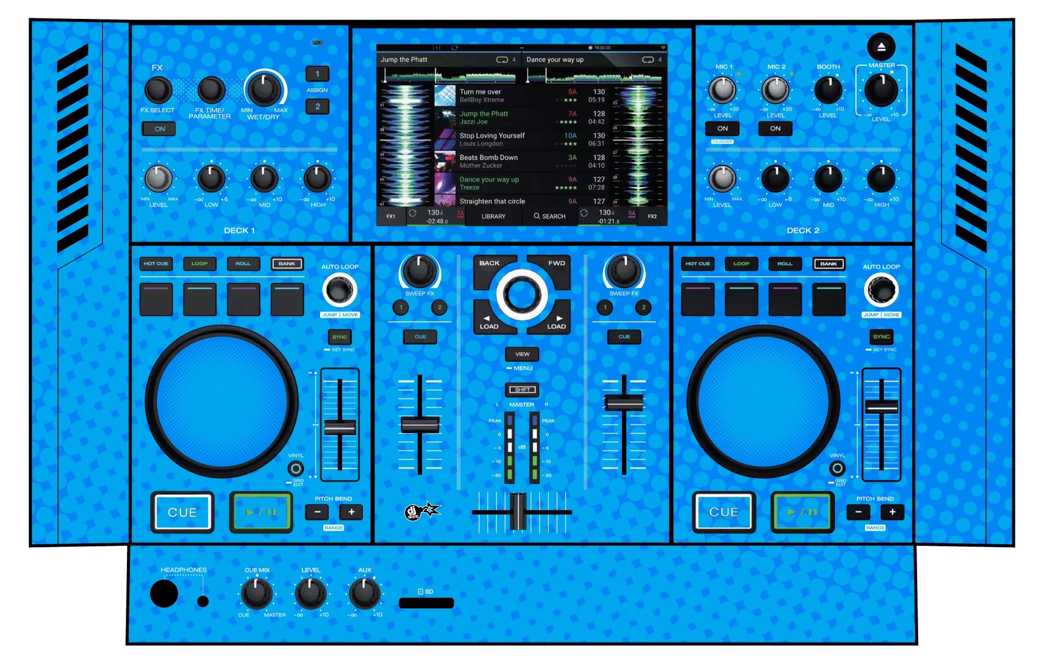 Denon DJ PRIME GO Skin Gradienter Blue Light