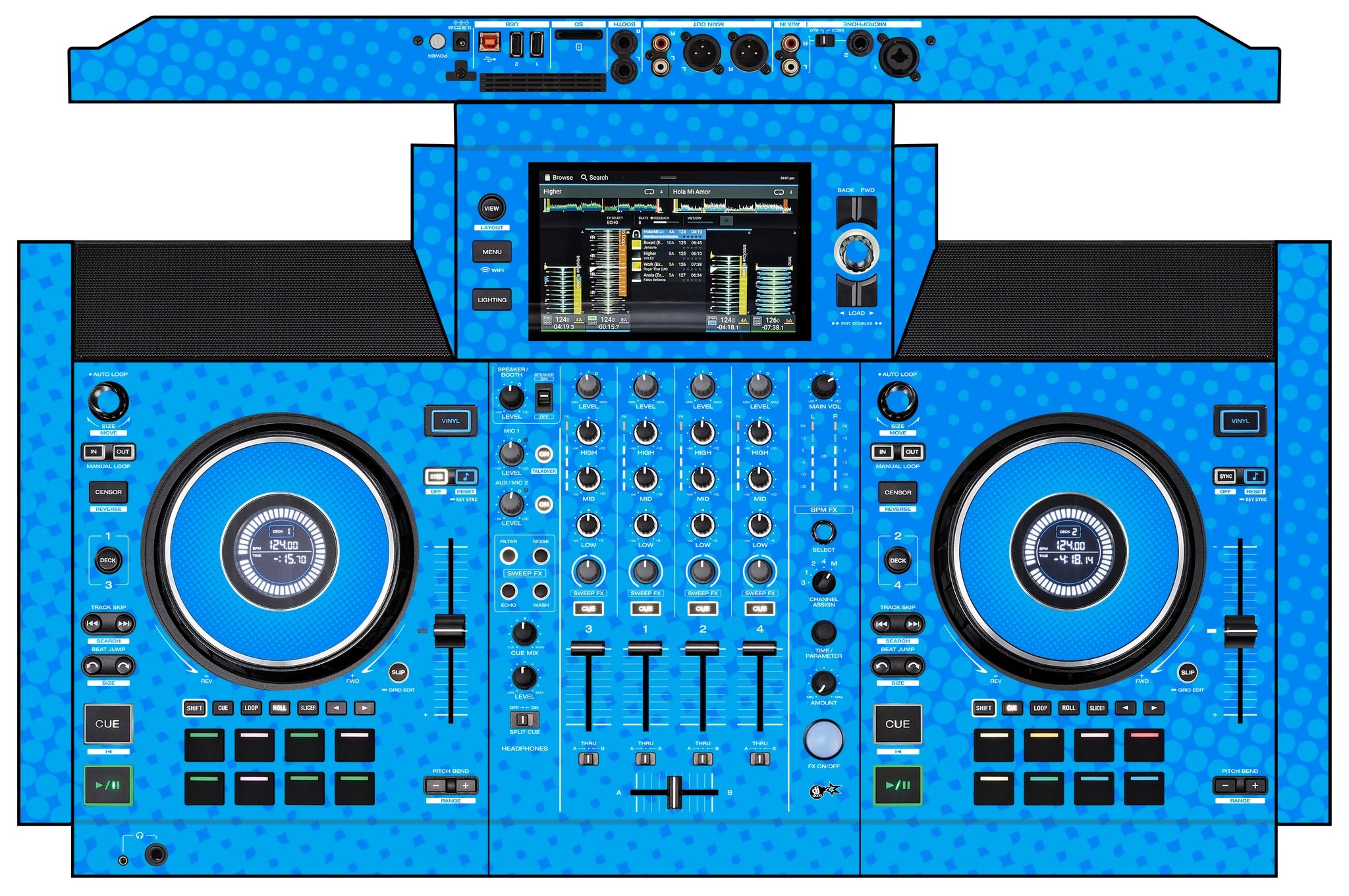 Denon DJ SC Live 4 Skin Gradienter Blue Light