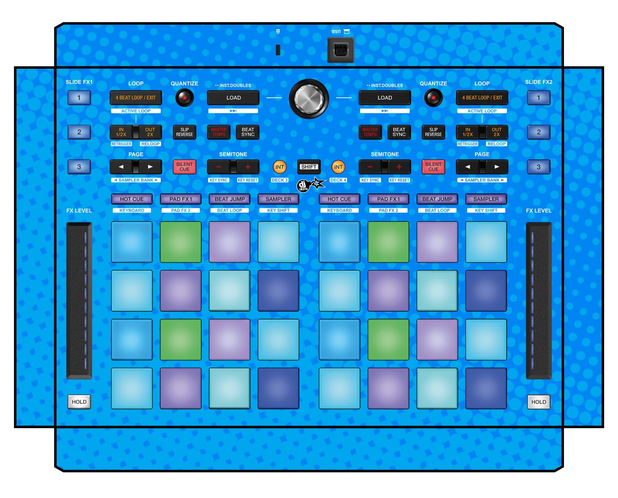 Pioneer DJ DDJ XP 1 Skin Gradienter Blue Light