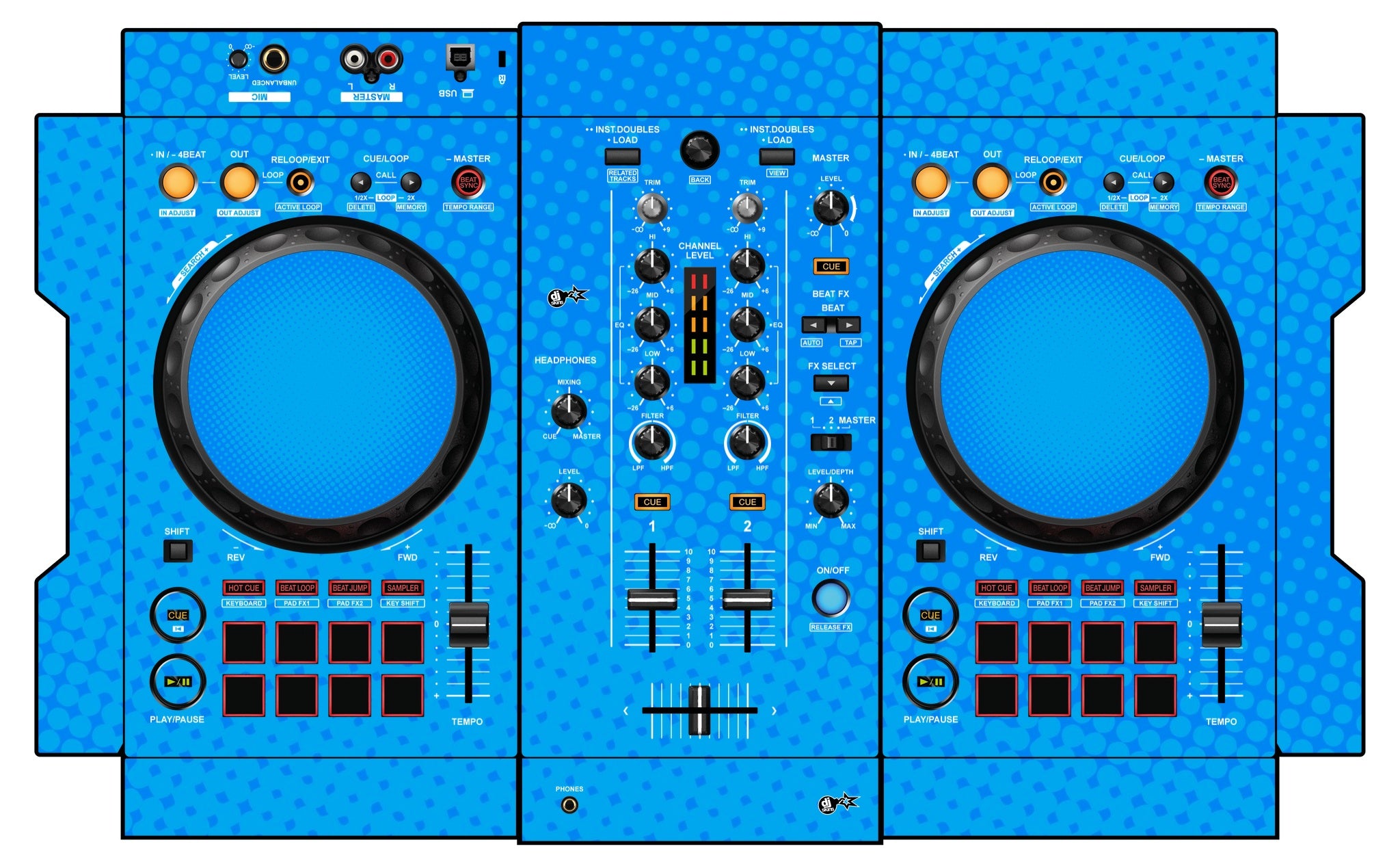 Pioneer DJ DDJ 400 Skin Gradienter Blue Light