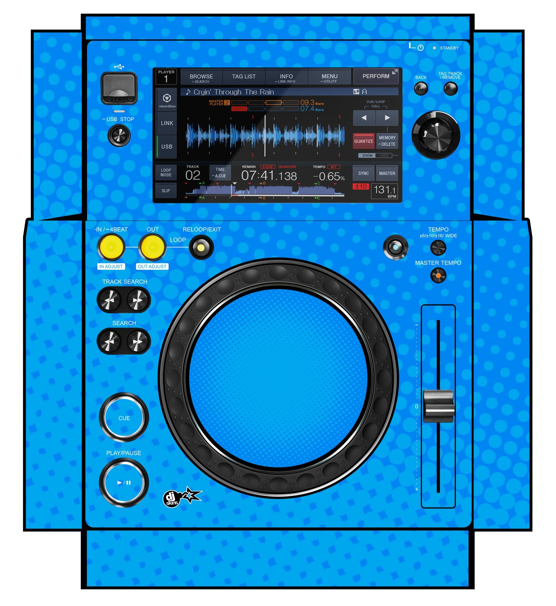 Pioneer DJ XDJ 700 Skin Gradienter Blue Light