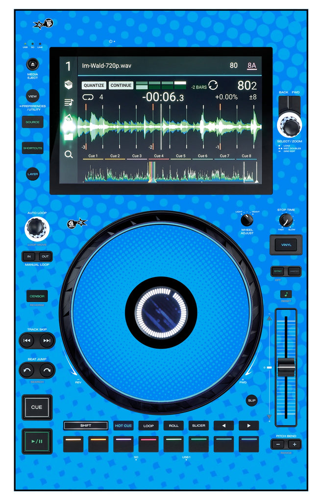 Denon DJ SC 6000 Skin Gradienter Blue Light