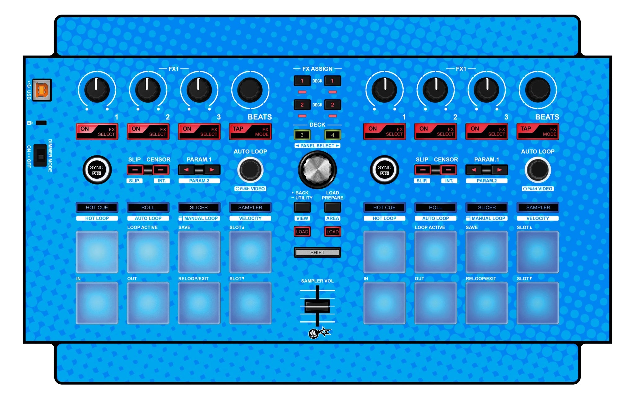 Pioneer DJ DDJ SP 1 Skin Gradienter Blue Light