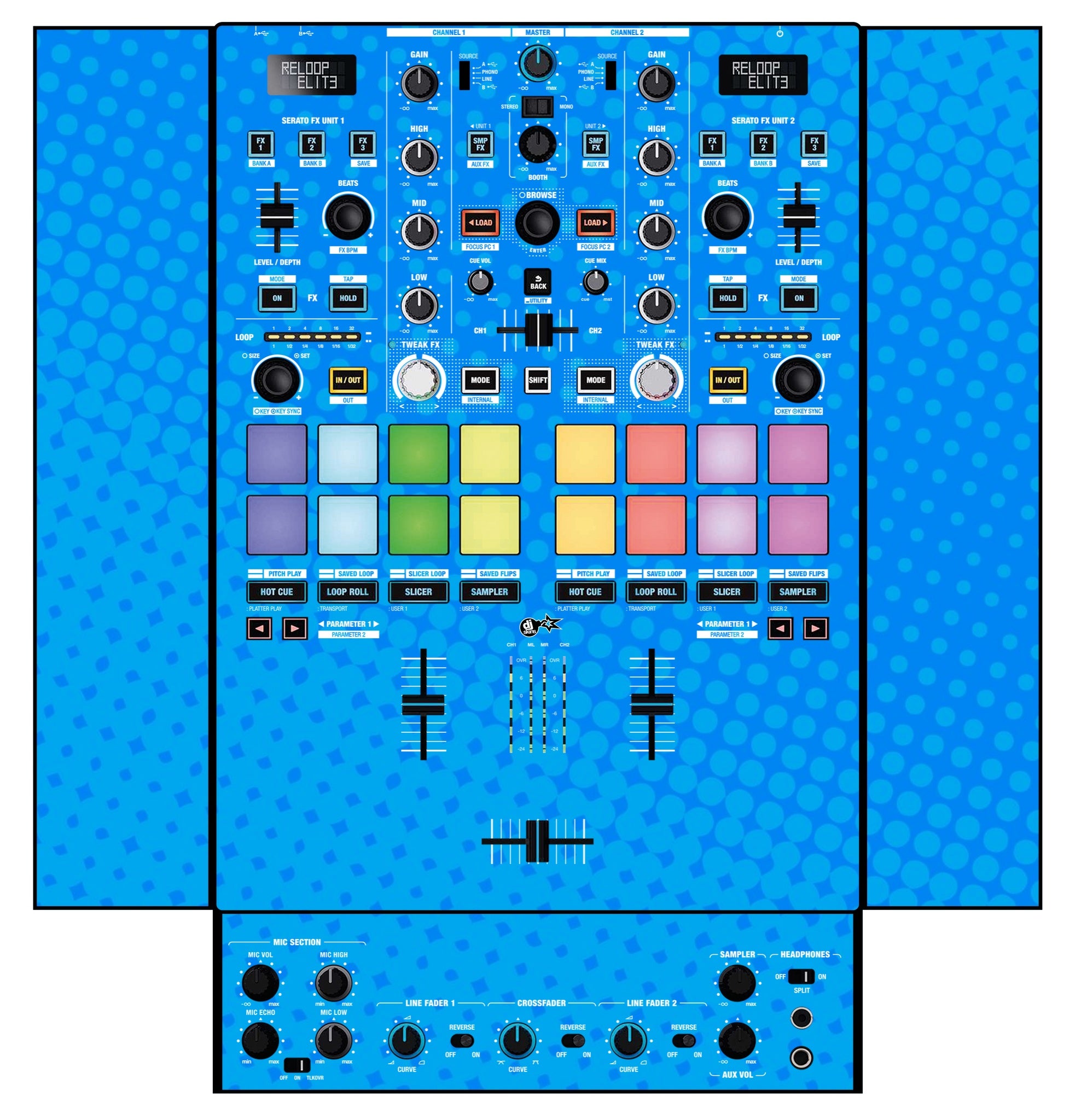 Reloop Elite Skin Gradienter Blue Light