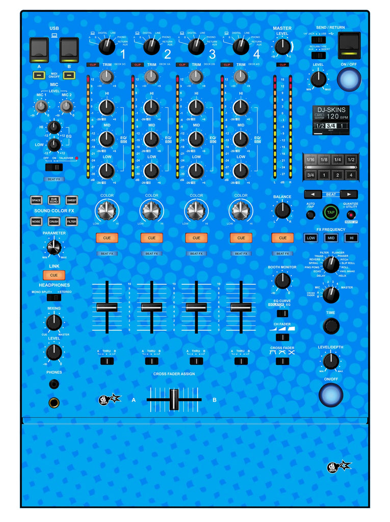 Pioneer DJ DJM 900 NEXUS 2 Skin Gradienter Blue Light