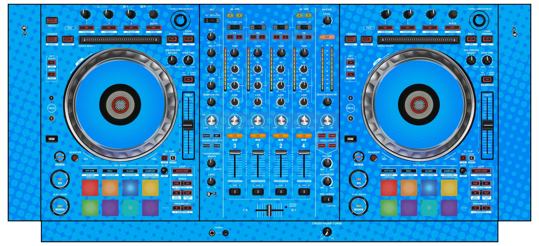 Pioneer DJ DDJ SZ 2 Skin Gradienter Blue Light