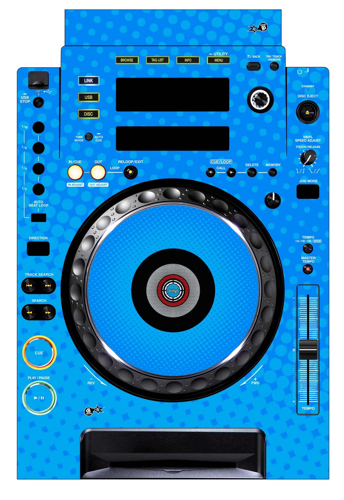 Pioneer DJ CDJ 900 Skin Gradienter Blue Light