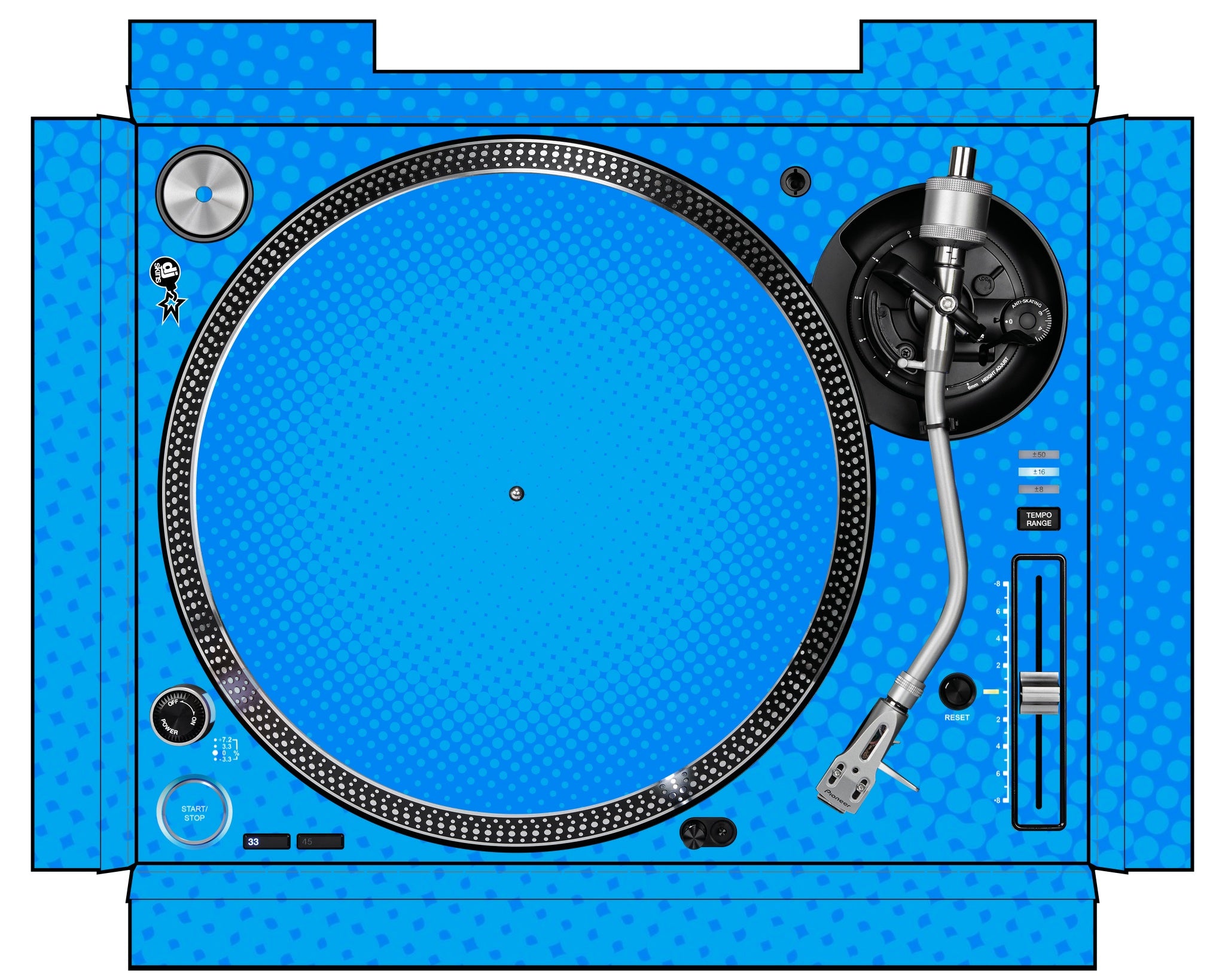 Pioneer DJ PLX 1000 Skin Gradienter Blue Light