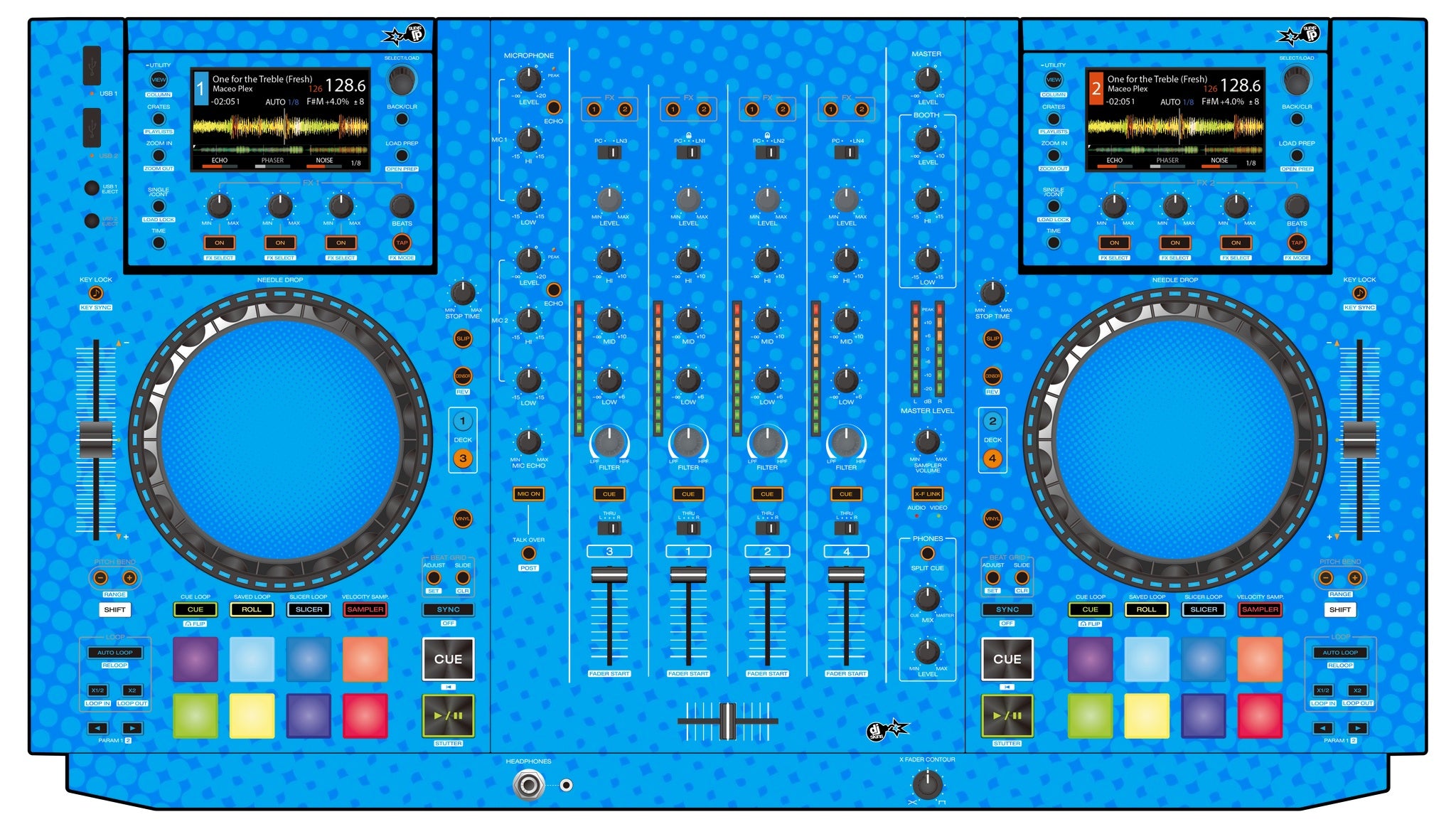 Denon DJ MCX 8000 Skin Gradienter Blue Light