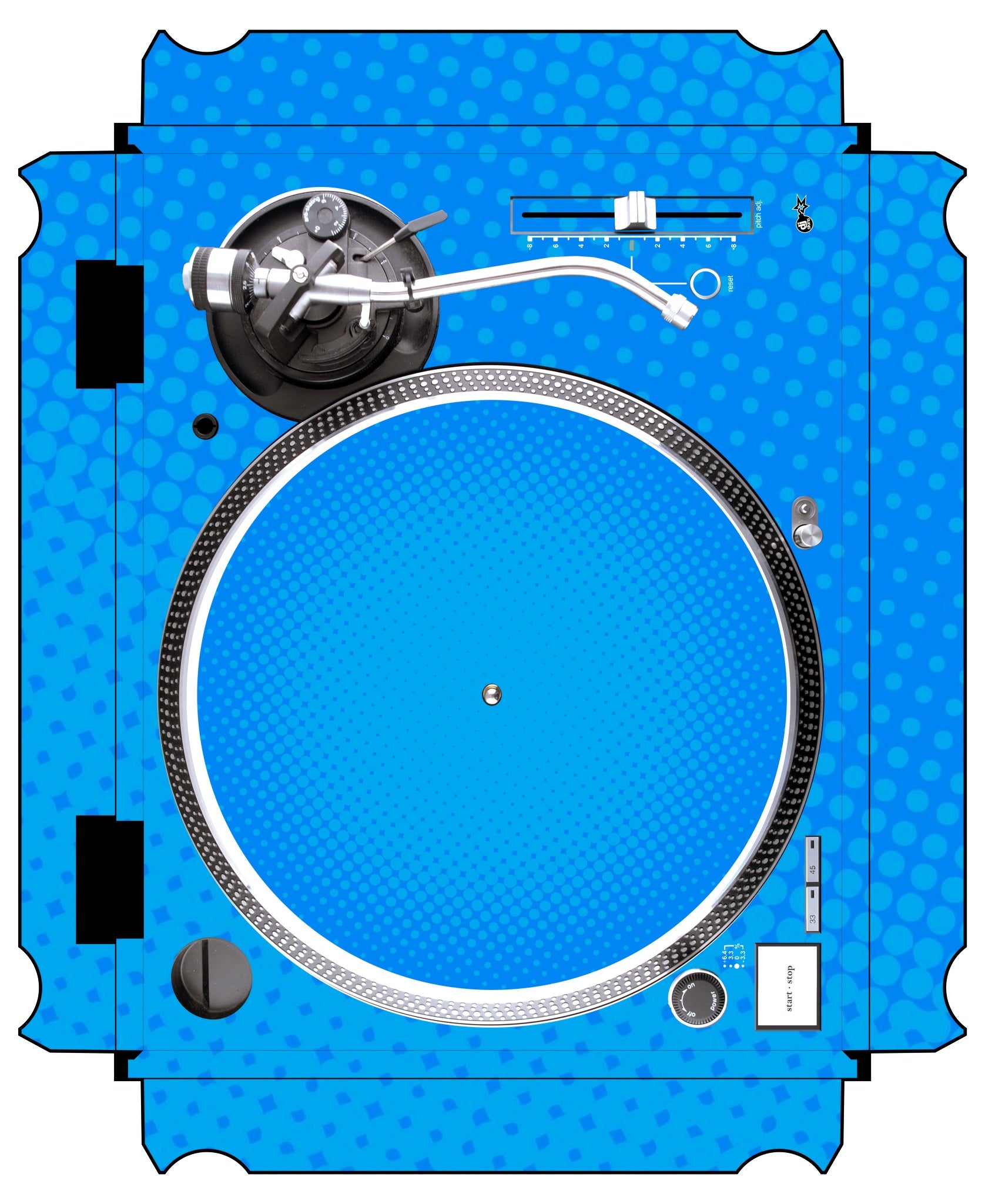 Technics 1200 / 1210 MK5 VERTICAL Skin Gradienter Blue Light