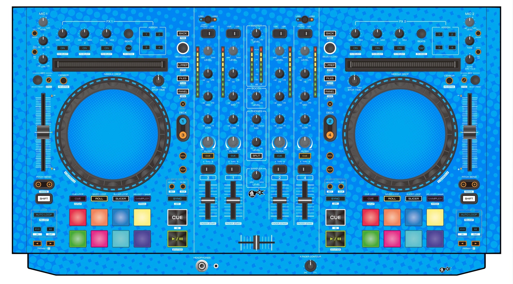 Denon DJ MC 7000 Skin Gradienter Blue Light