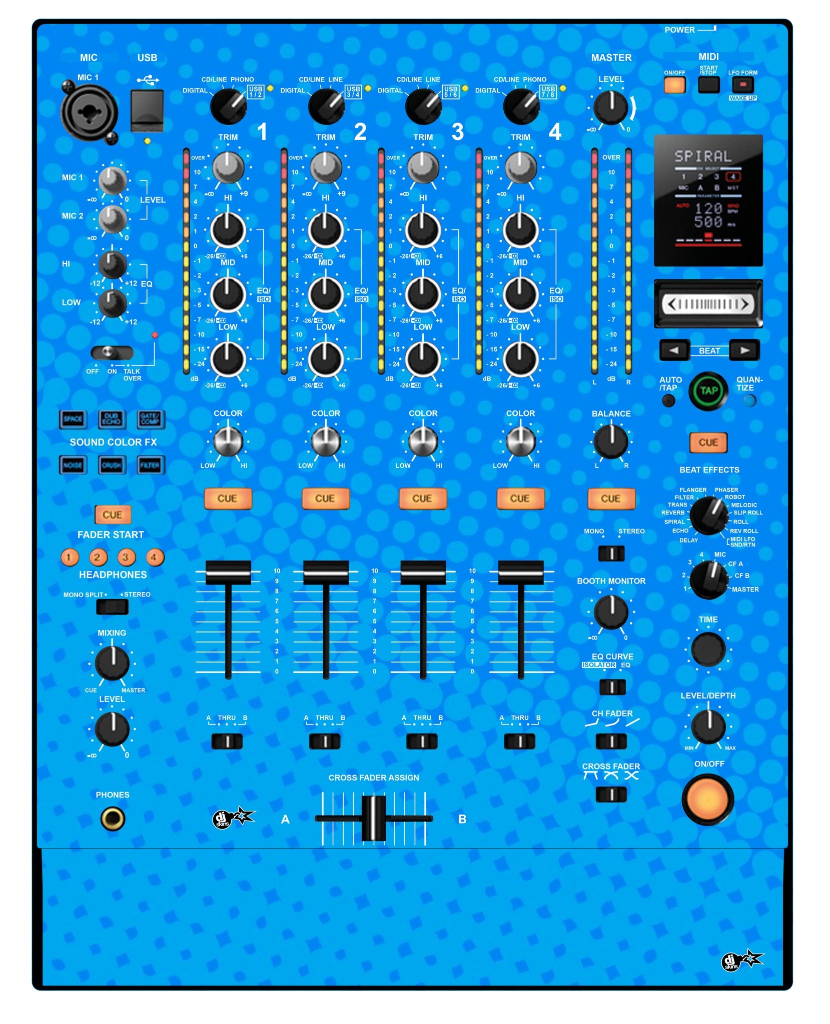 Pioneer DJ DJM 900 NEXUS Skin Gradienter Blue Light