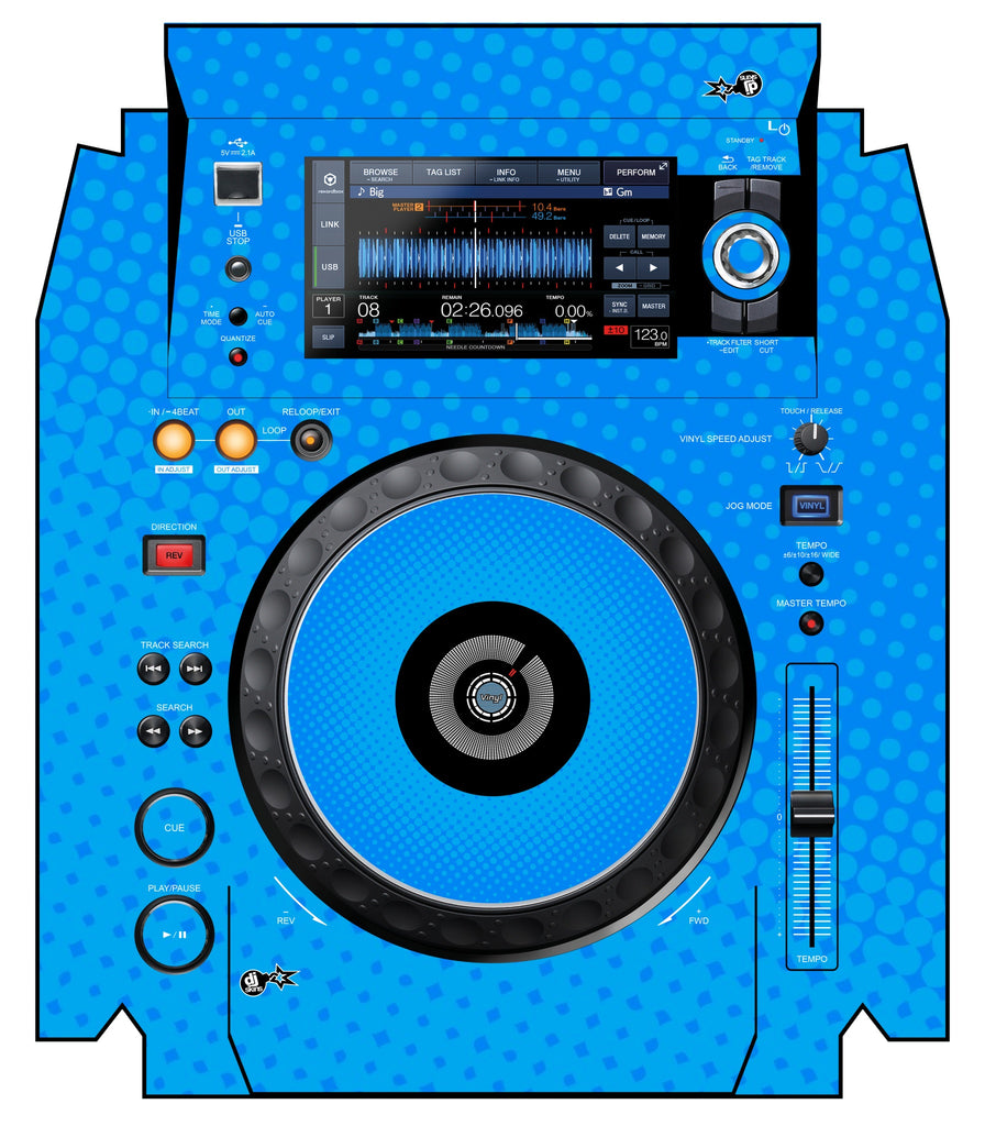 Pioneer DJ XDJ 1000 MK2 Skin Gradienter Blue Light
