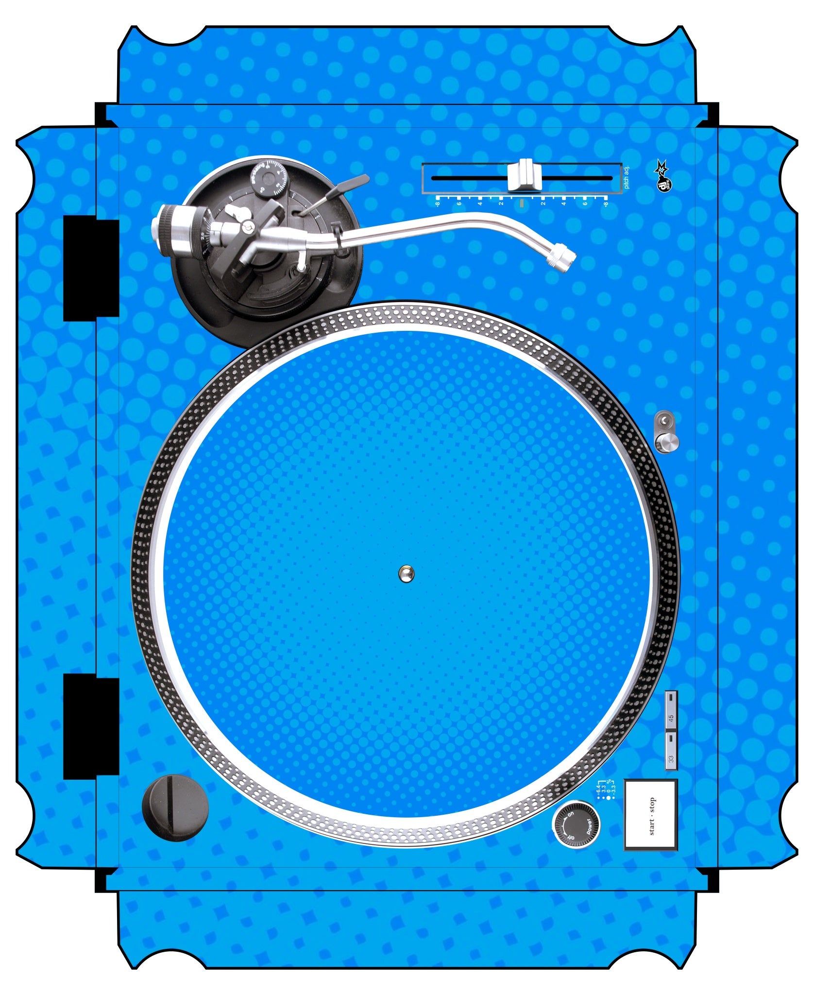 Technics 1200 / 1210 MK2 VERTICAL Skin Gradienter Blue Light