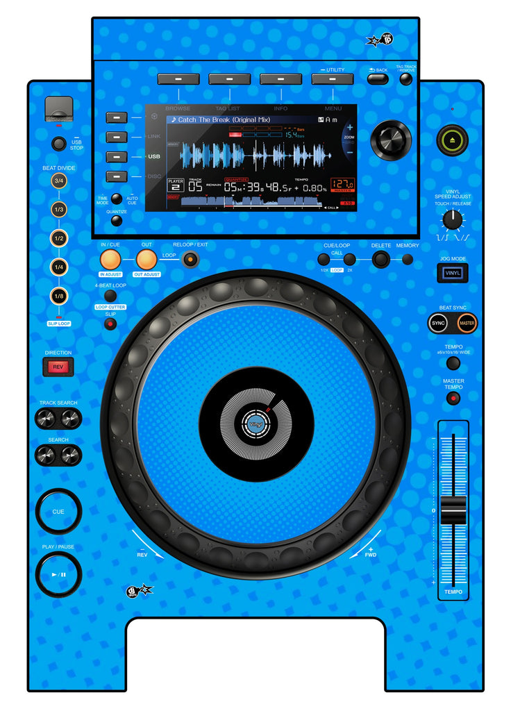Pioneer DJ CDJ 900 NEXUS Skin Gradienter Blue Light