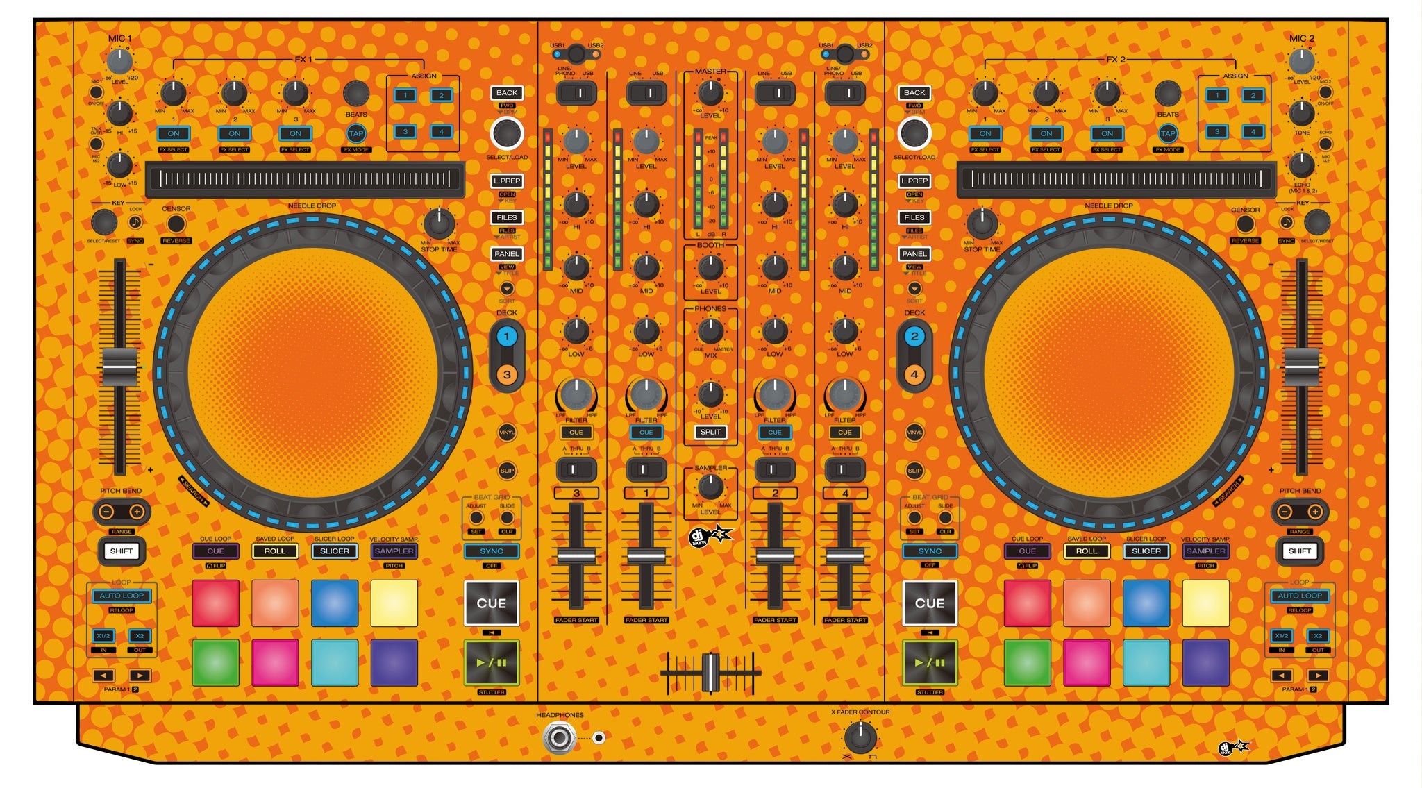 Denon DJ MC 7000 Skin Gradienter Orange