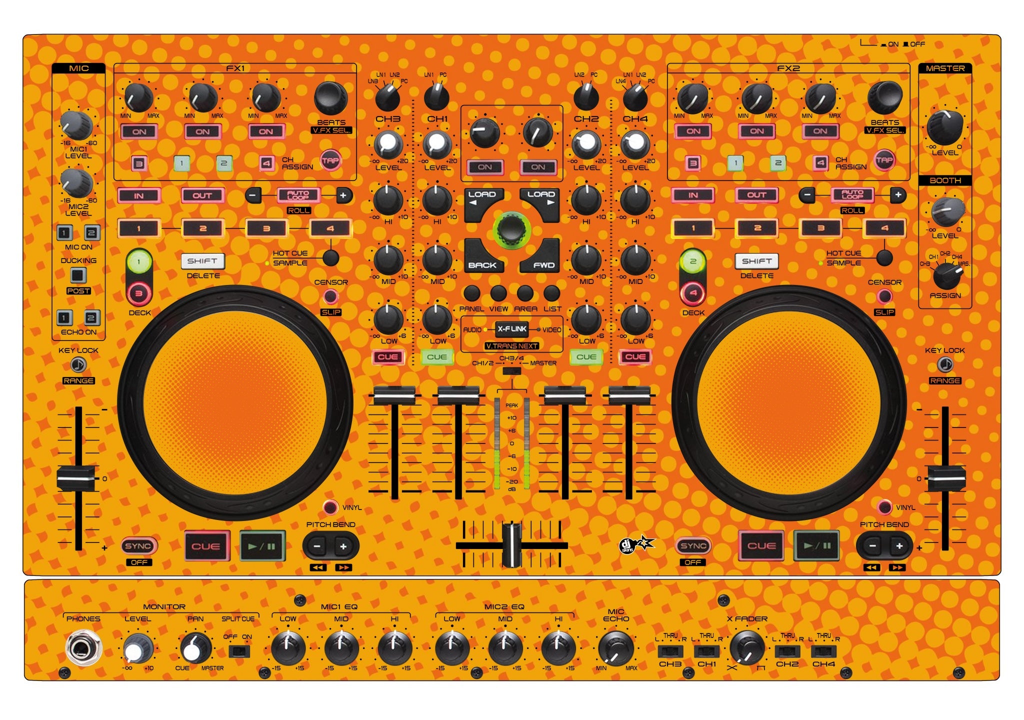 Denon DJ MC 6000 MK2 Skin Gradienter Orange