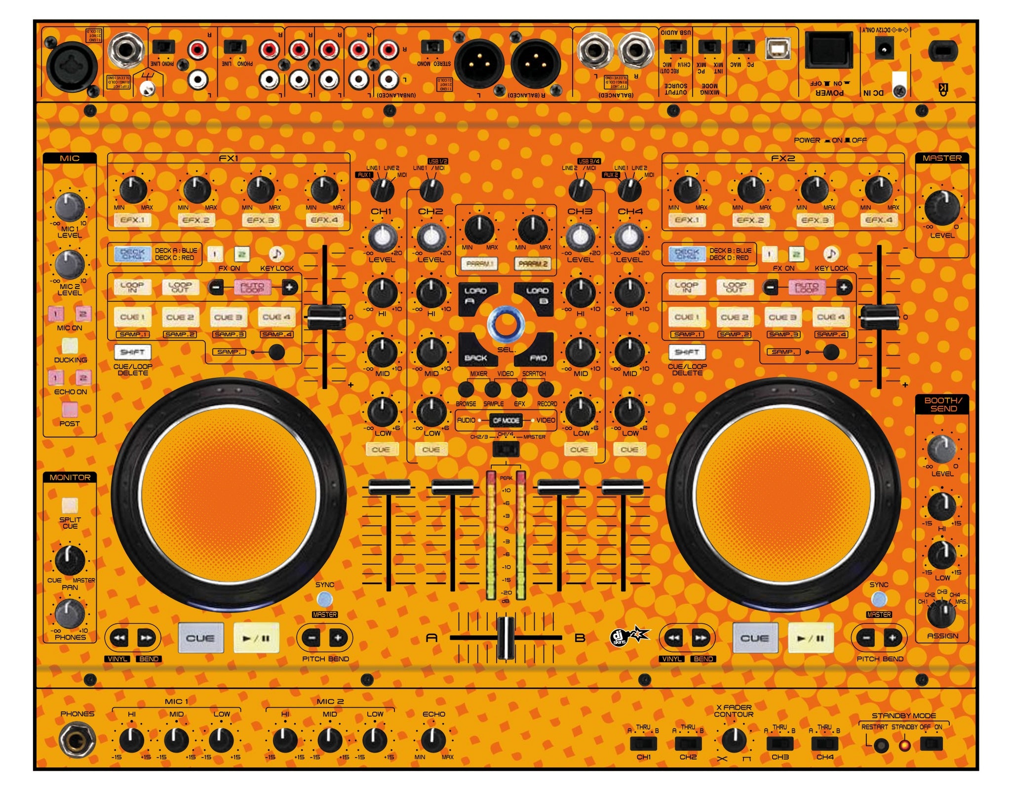 Denon DJ MC 6000 Skin Gradienter Orange