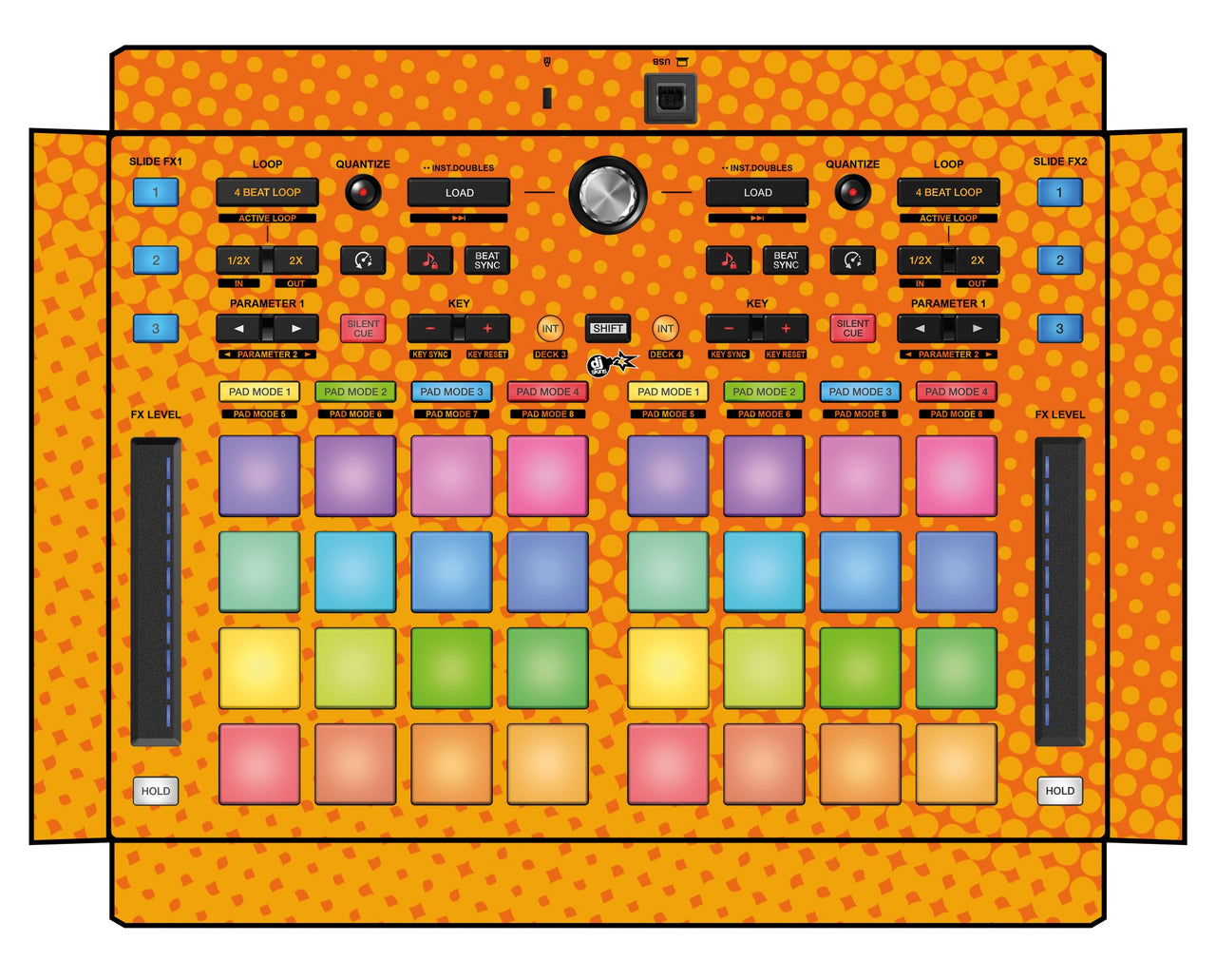 Pioneer DJ DDJ XP 2 Skin Gradienter Orange