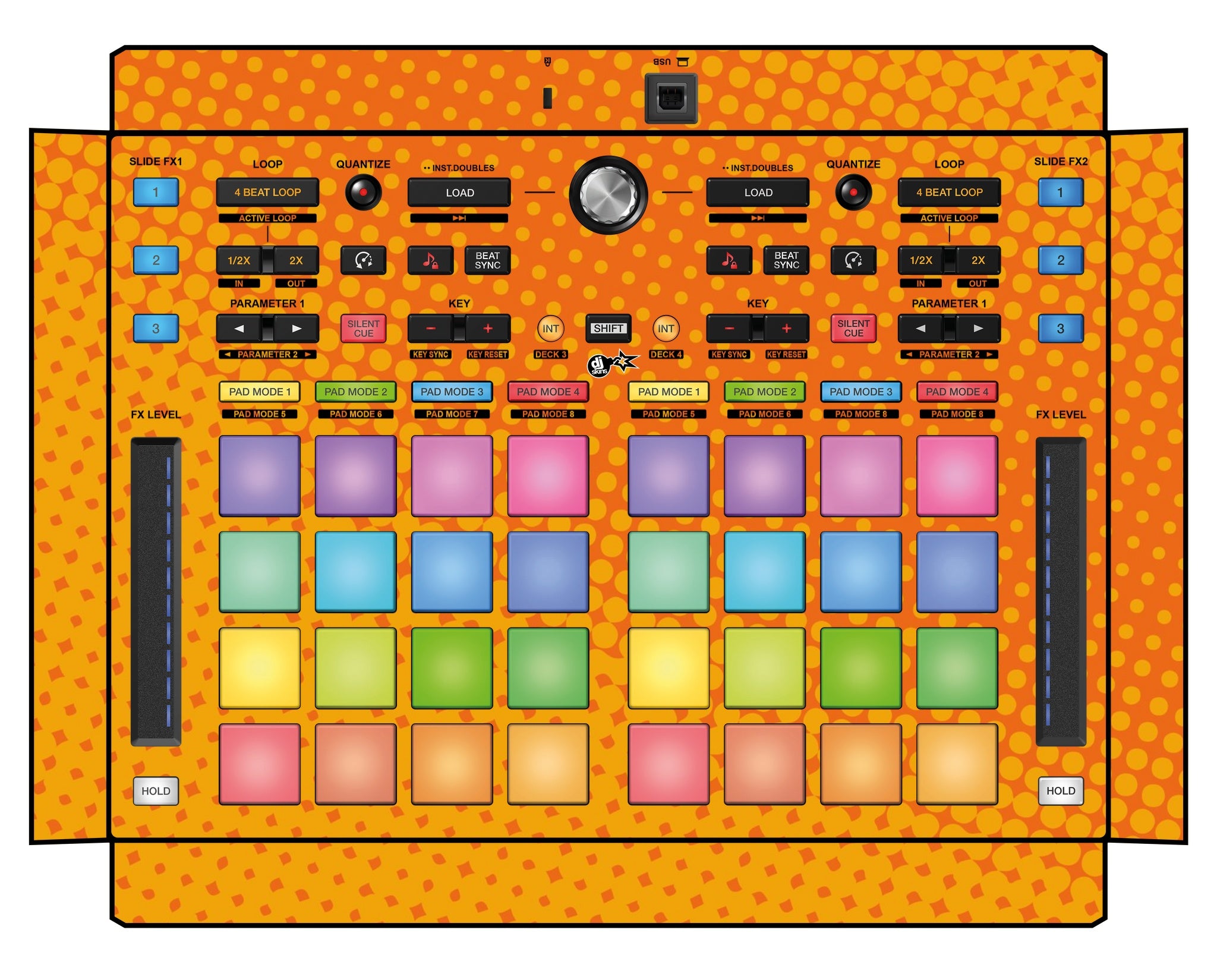 Pioneer DJ DDJ XP 2 Skin Gradienter Orange