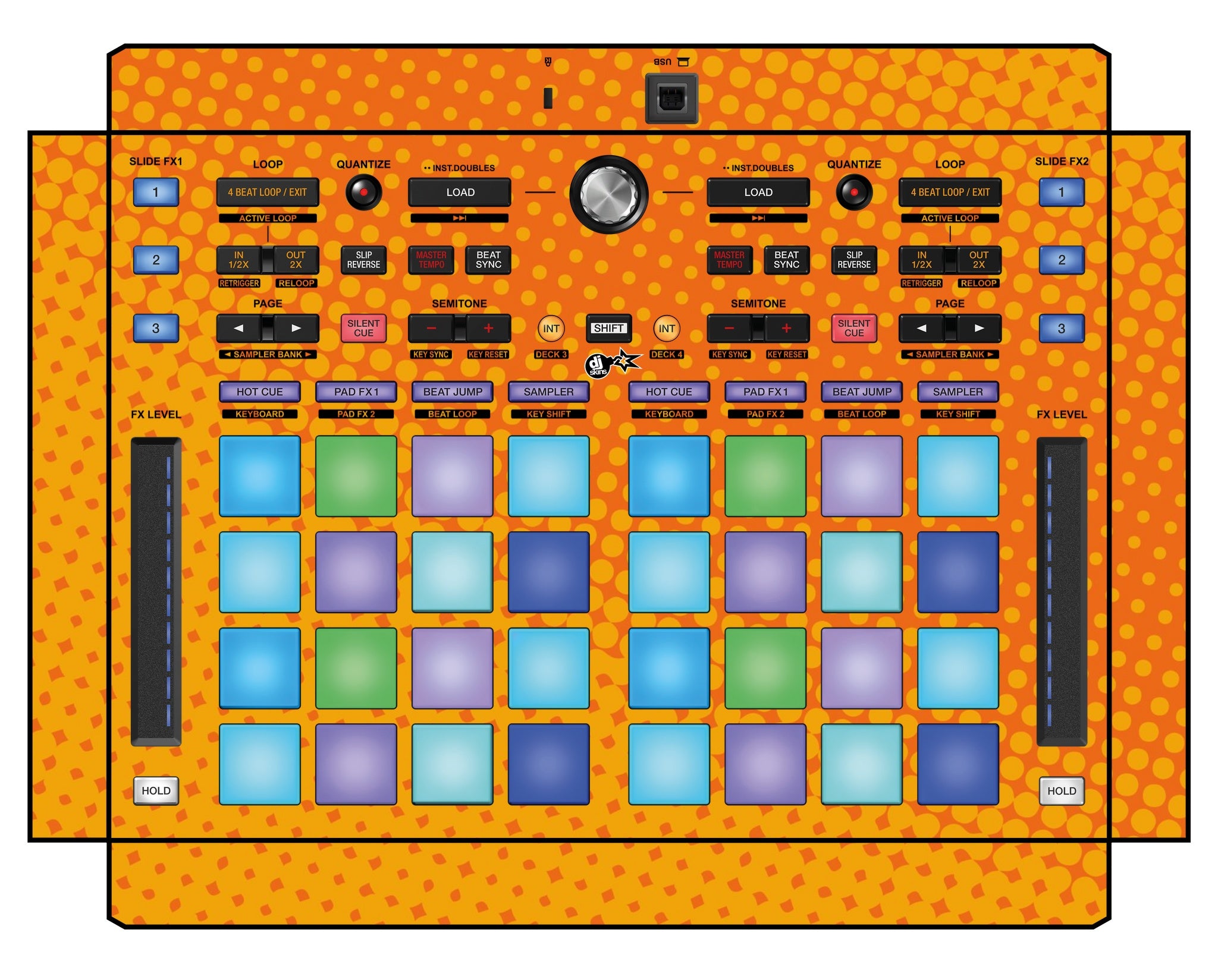 Pioneer DJ DDJ XP 1 Skin Gradienter Orange