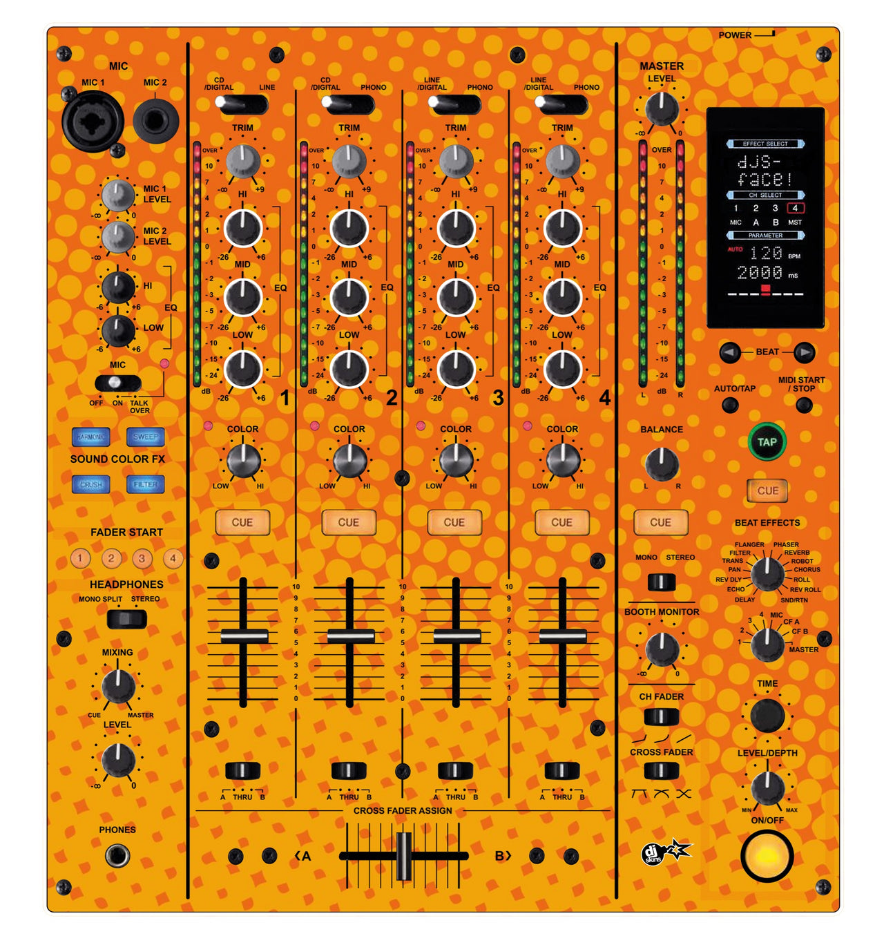 Pioneer DJ DJM 800 Skin Gradienter Orange