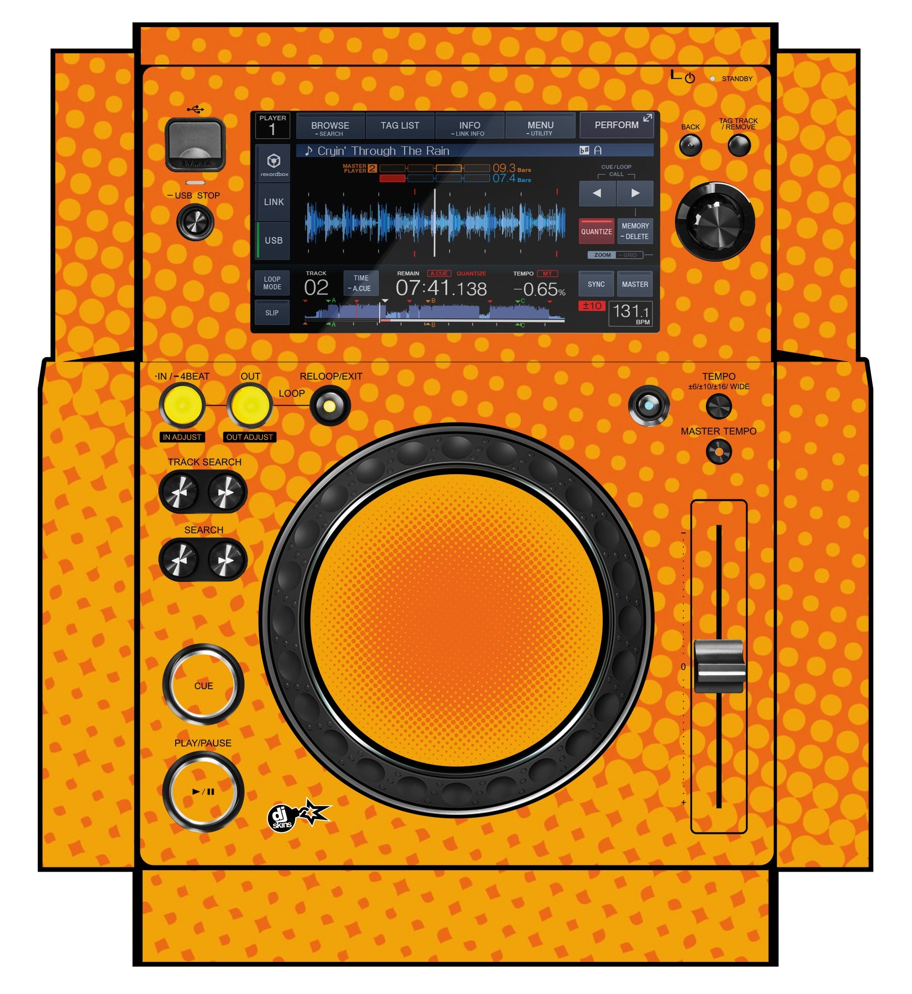 Pioneer DJ XDJ 700 Skin Gradienter Orange