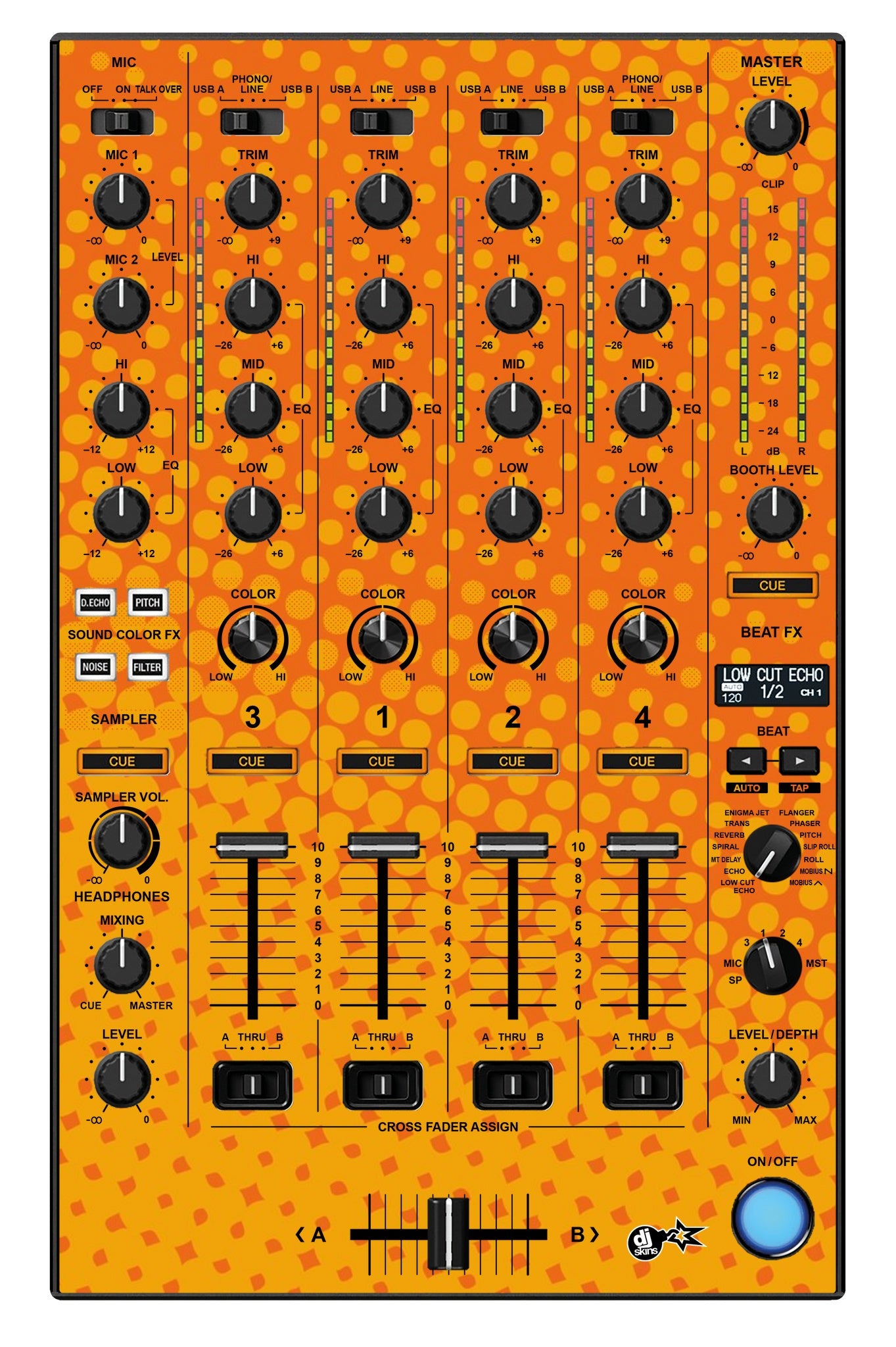 Pioneer DJ DDJ 1000 SRT MIXER Skin Gradienter Orange