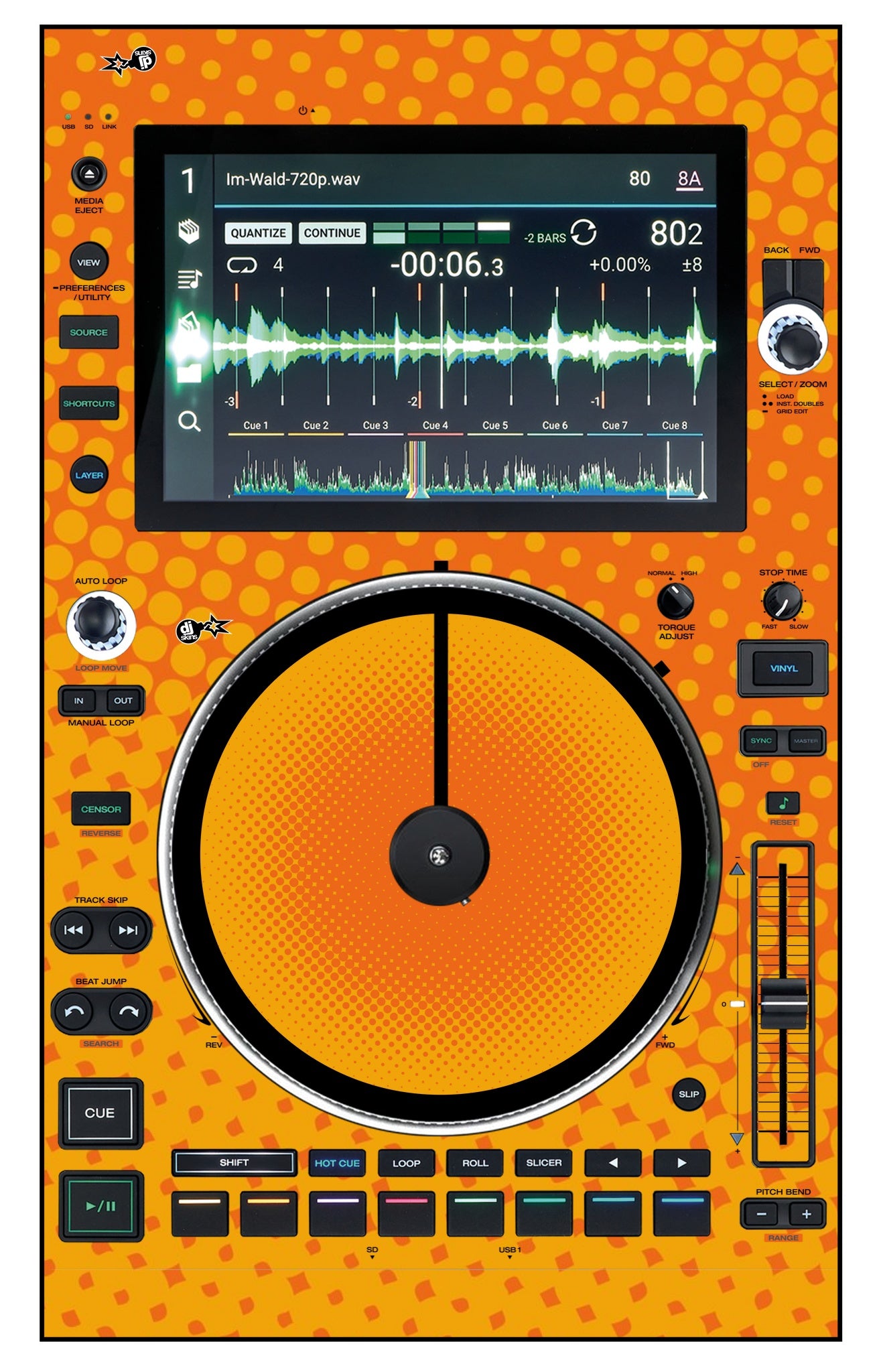 Denon DJ SC 6000 M Skin Gradienter Orange